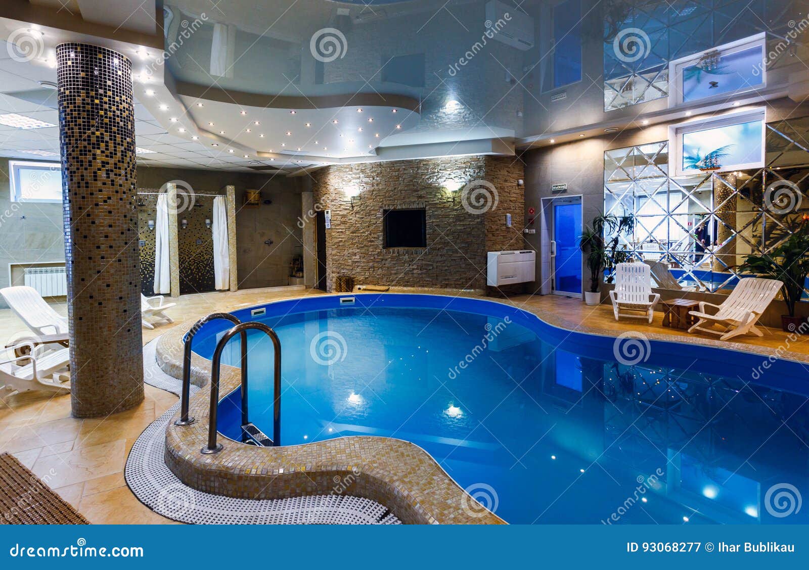 Luxury Swimming Pools in a Modern Hotel Stock Image Image of