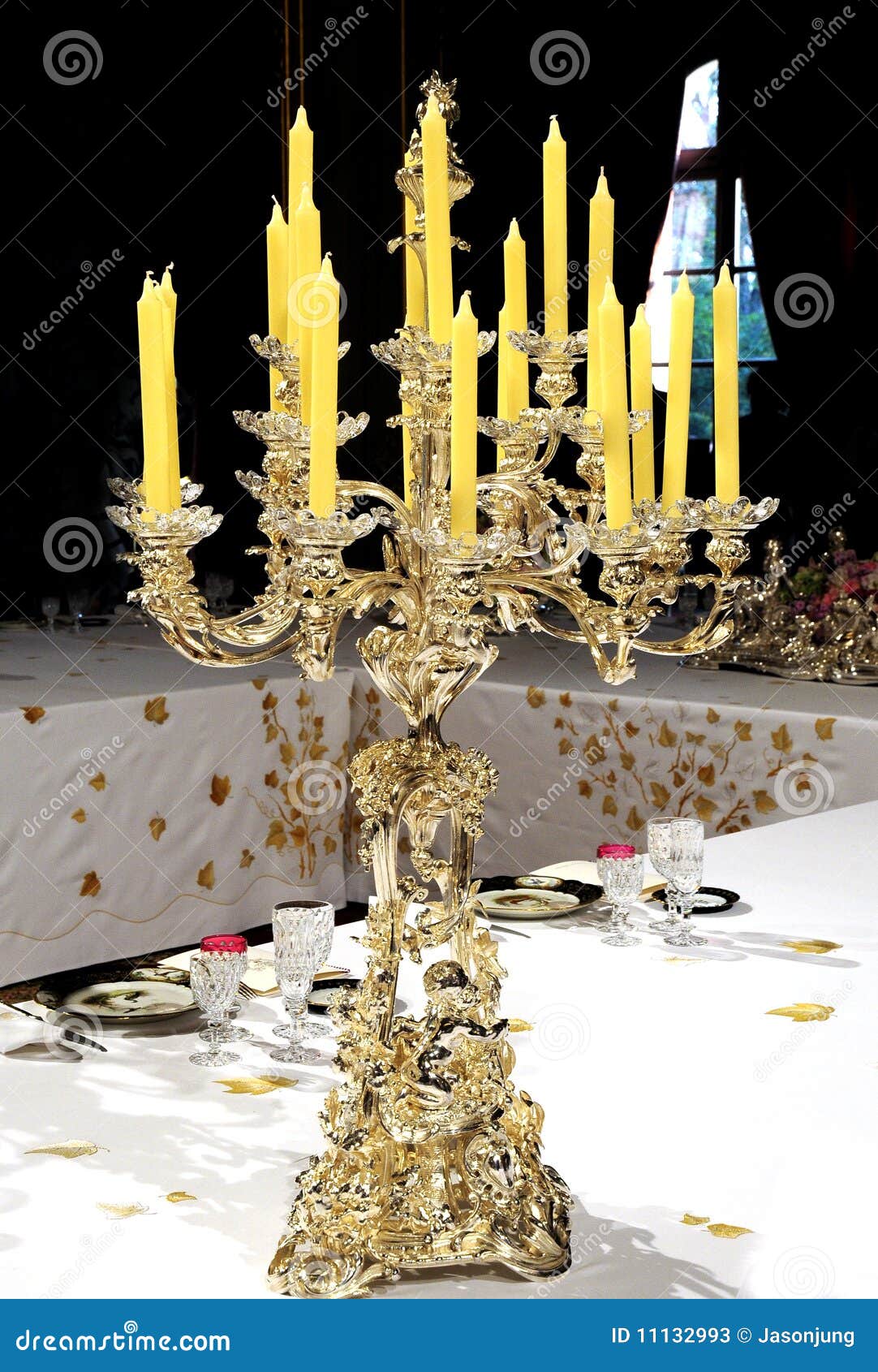 Luxury Tableware with Candlestick in Royal Palace Stock Image Image