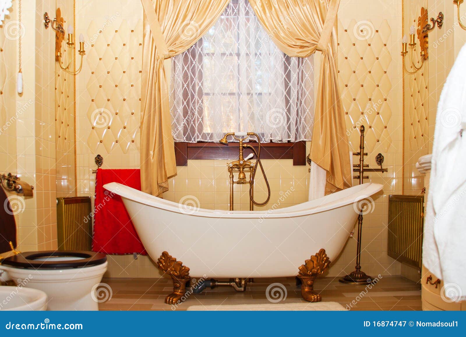 Luxury Vintage Bathroom Interior Stock Image - Image of hygiene, bidet ...
