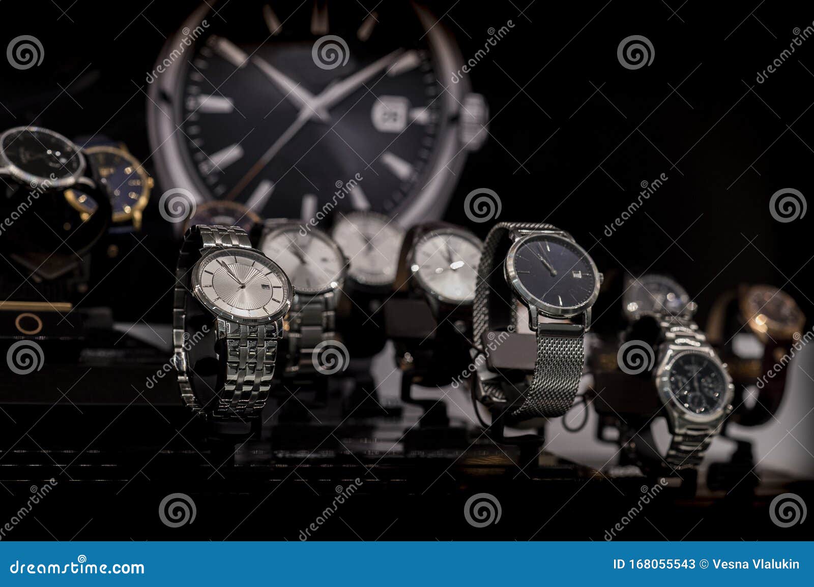 Collection of Modern Watches in the Shop Window Stock Image - Image of ...