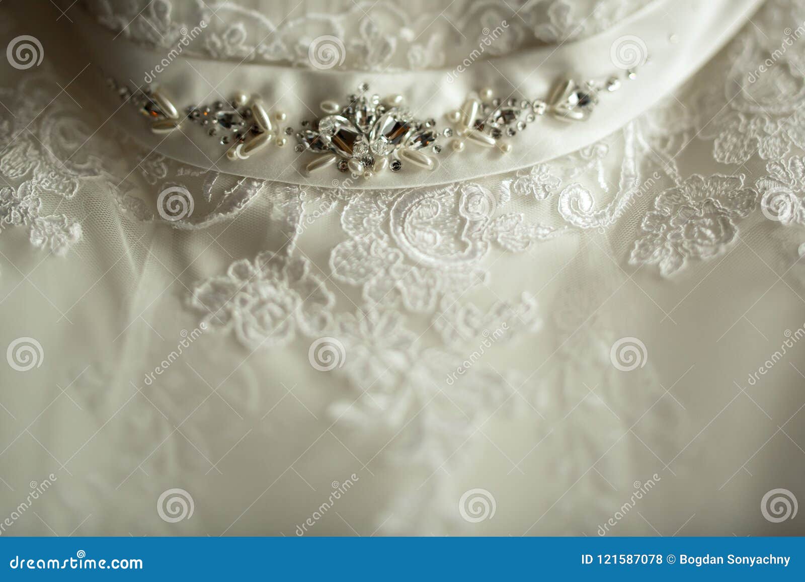 Luxury Wedding Dress Belt with Pearl and Stones in Room in the Stock ...