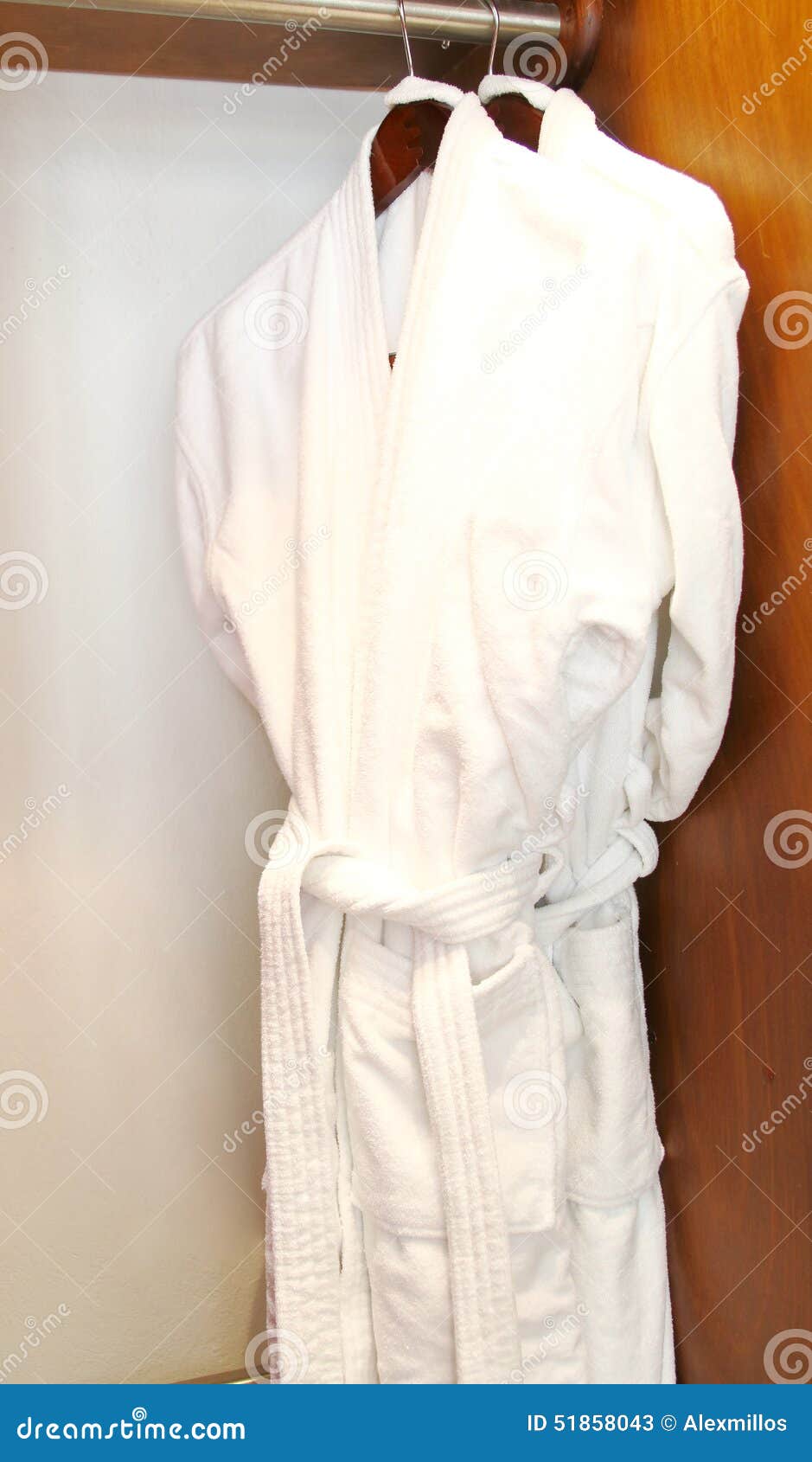 Luxury White Bathrobes Hanging Stock Image Image of bathroom, towel