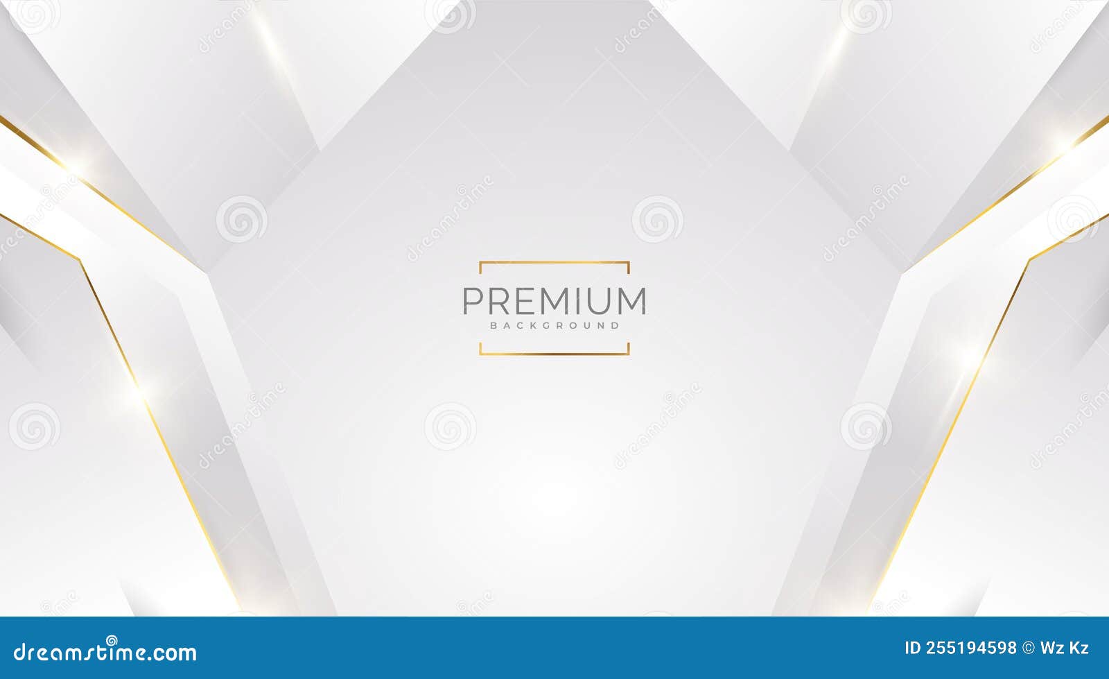 Luxury White and Gold Background with Golden Lines and Paper Cut Style