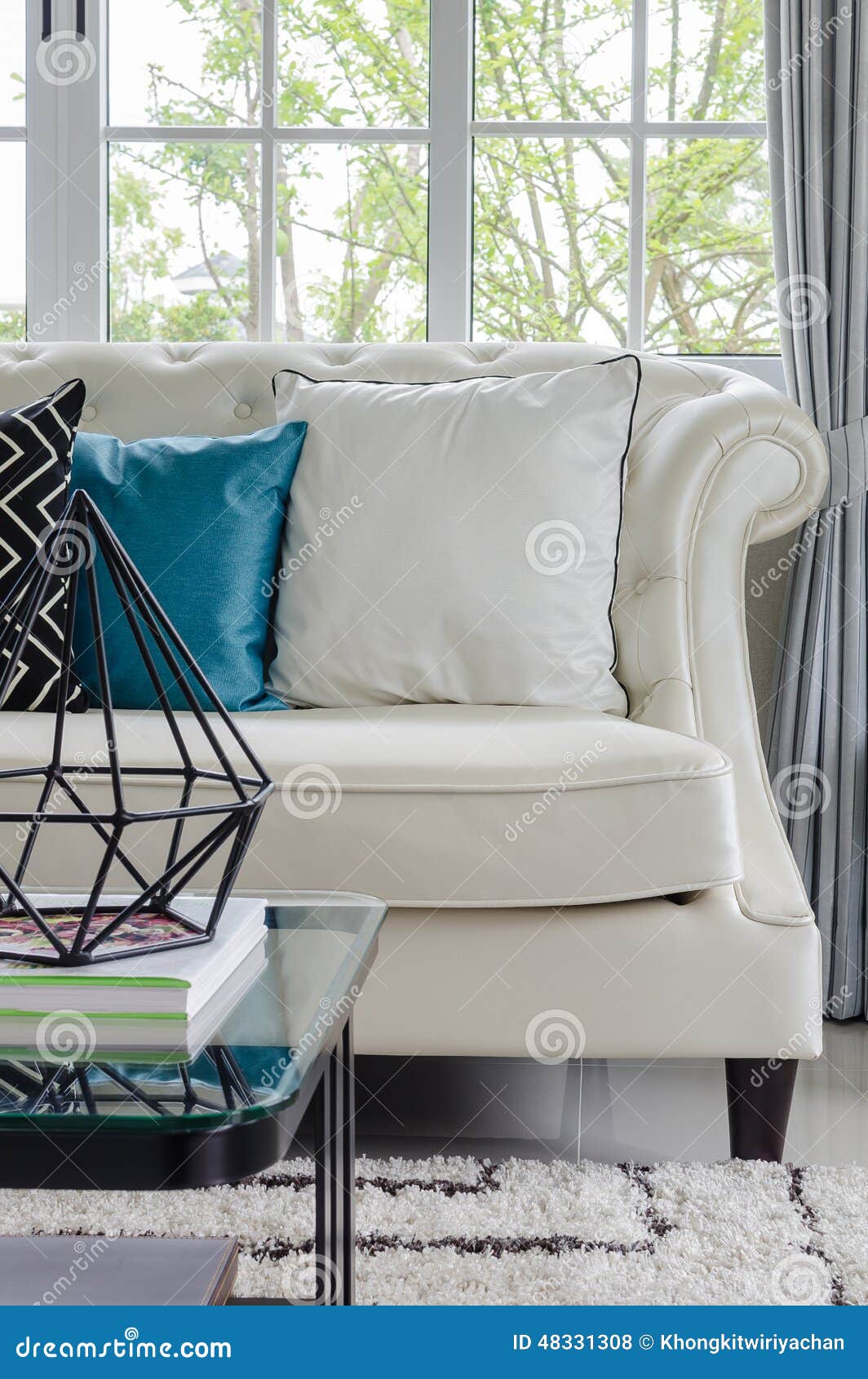 Luxury White Sofa in Living Room Stock Photo Image of decor, carpet