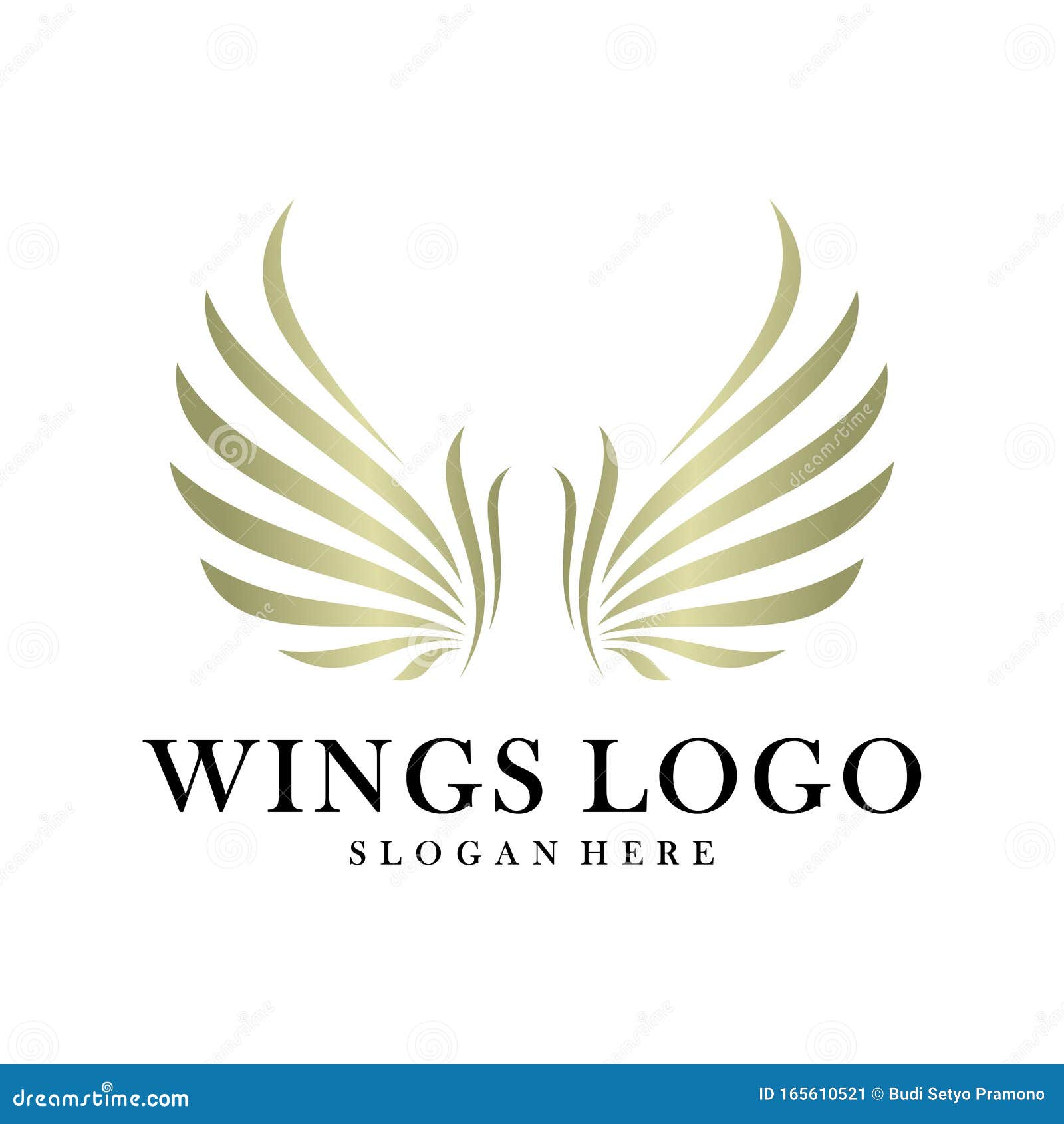 Luxury Wings Logo Design Vector Template. Icon Symbol Stock Vector Illustration of decorative
