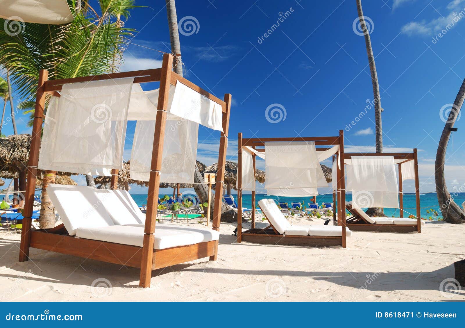 Luxury Wooden Chaise Lounge Stock Image Image of dominican, tourist