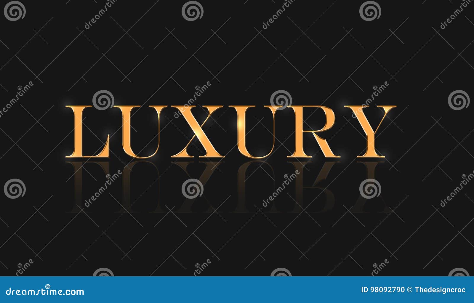 Luxury Word Text Gold Effect Black Background Stock Illustration