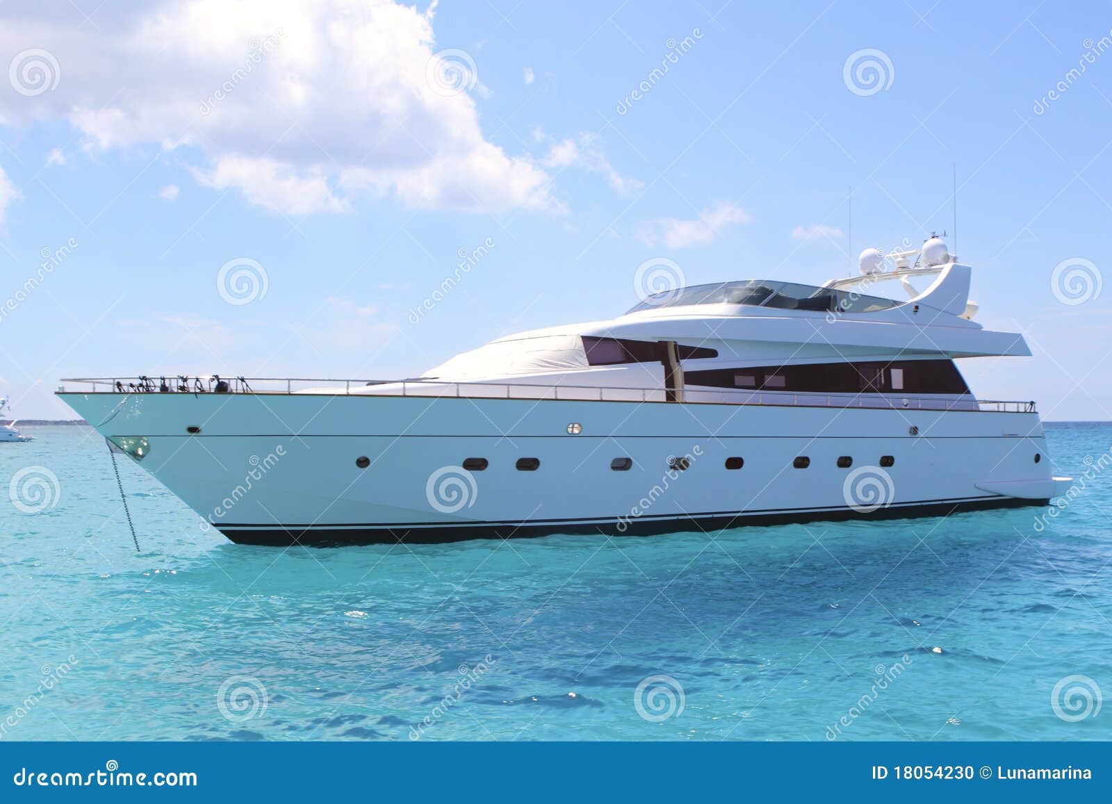luxury yacht in turquoise illetes formentera