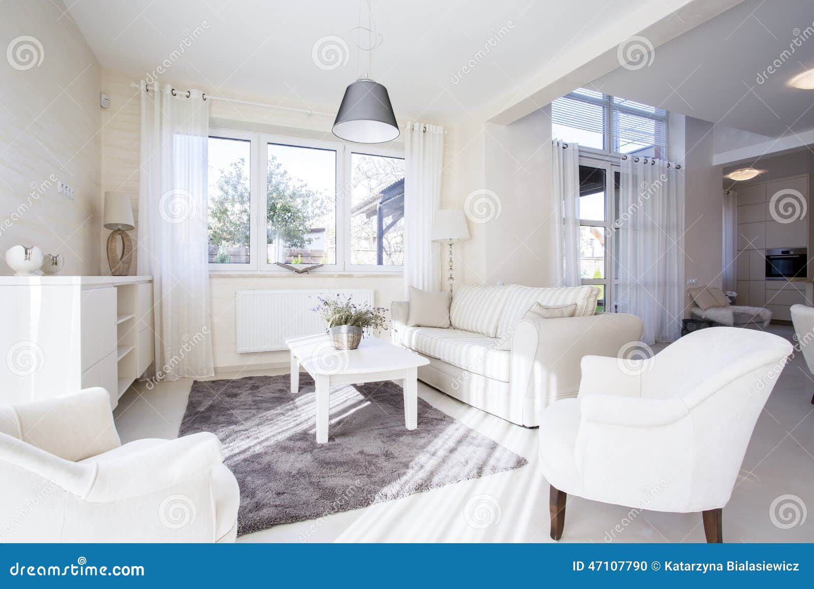 Luxus Und Geraumiges Wohnzimmer Stockfoto Bild Von Anhanger Stuhl 47107790