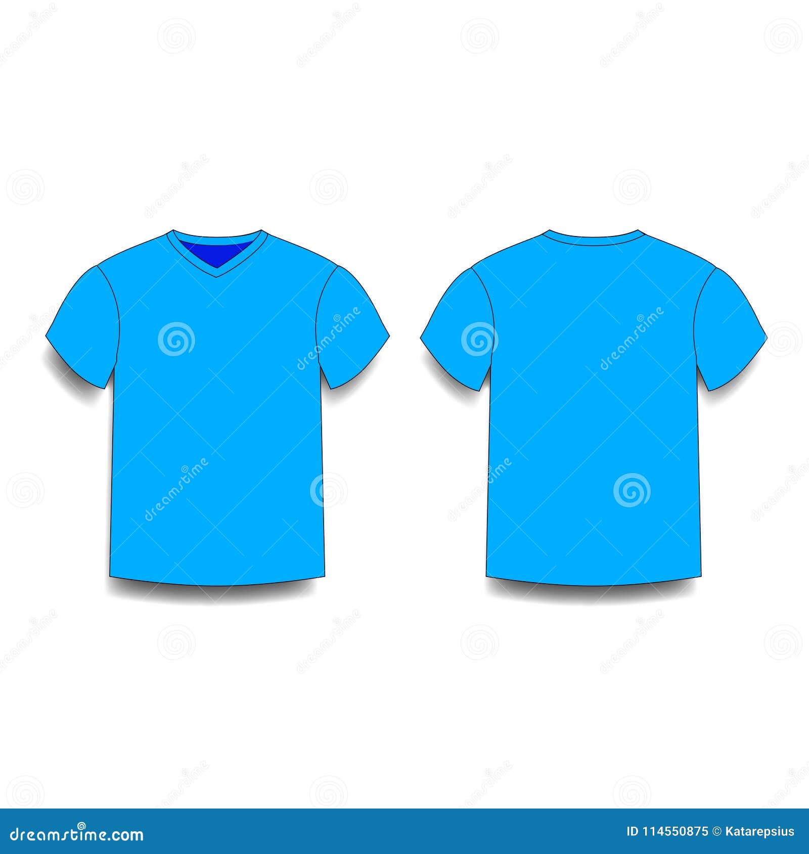 Luz - Opiniões Masculinas Azuis Da Parte Dianteira E De Verso Do V-pescoço  Do Molde Do T-shirt Ilustração do Vetor - Ilustração de azul, homens:  114550875