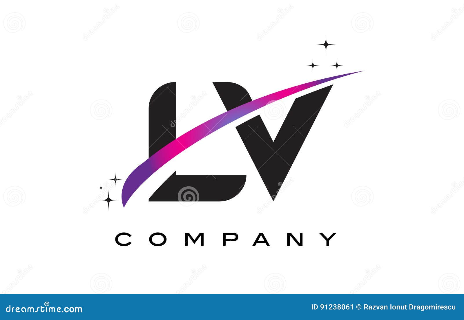 Lv letter logo design with simple style Royalty Free Vector
