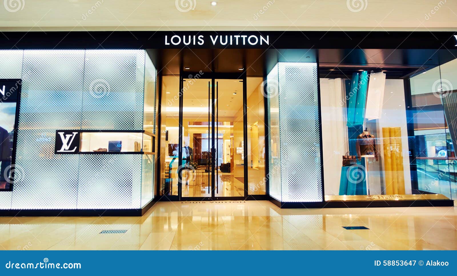LV Louis Vuitton Boutique Shop Fashion Store Front Editorial Photography -  Image of building, gate: 58853647