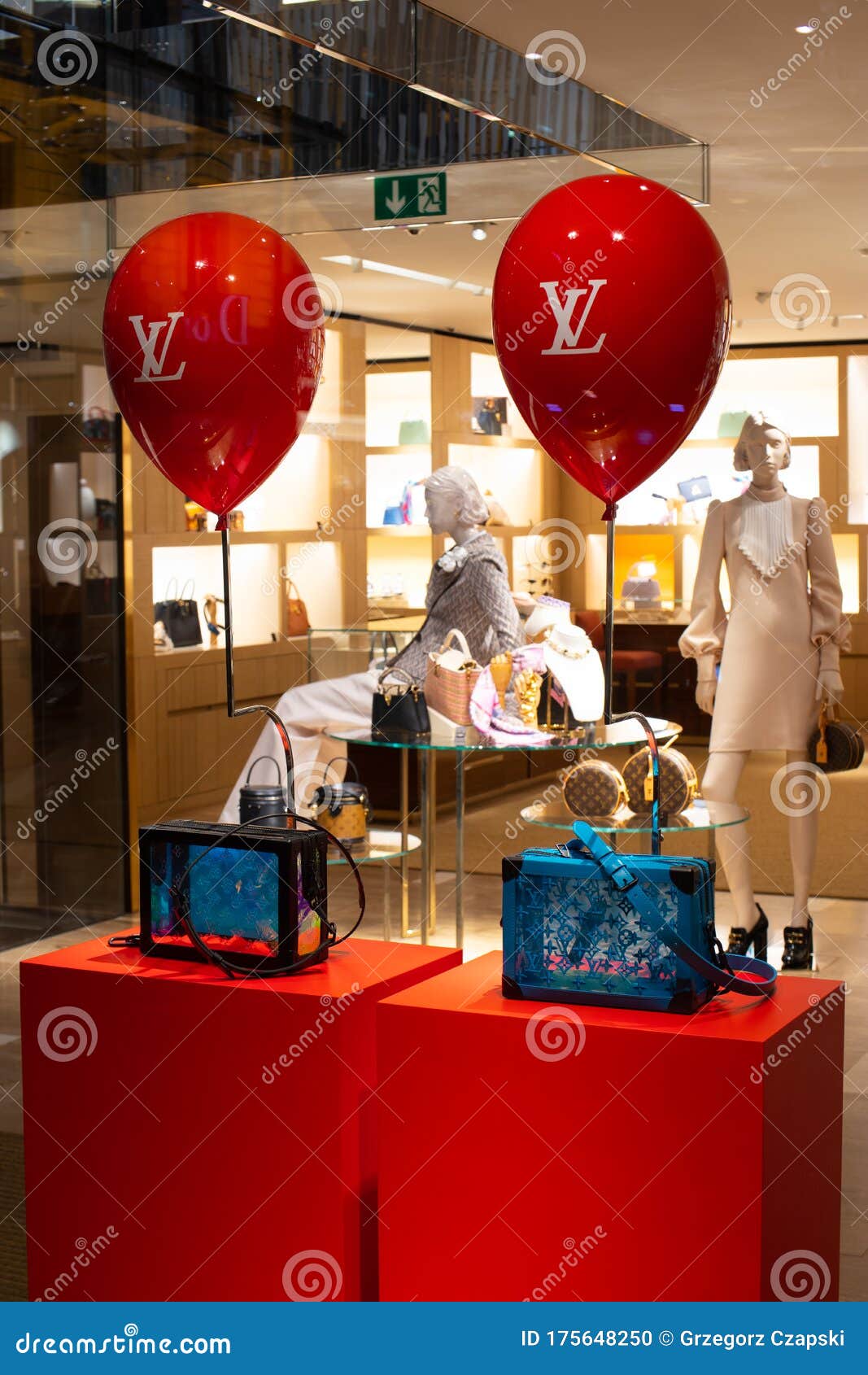 LV Louis Vuitton Fashion Store, Window Shop, Bags, Clothes And Shoes On Display For Sale, Modern ...