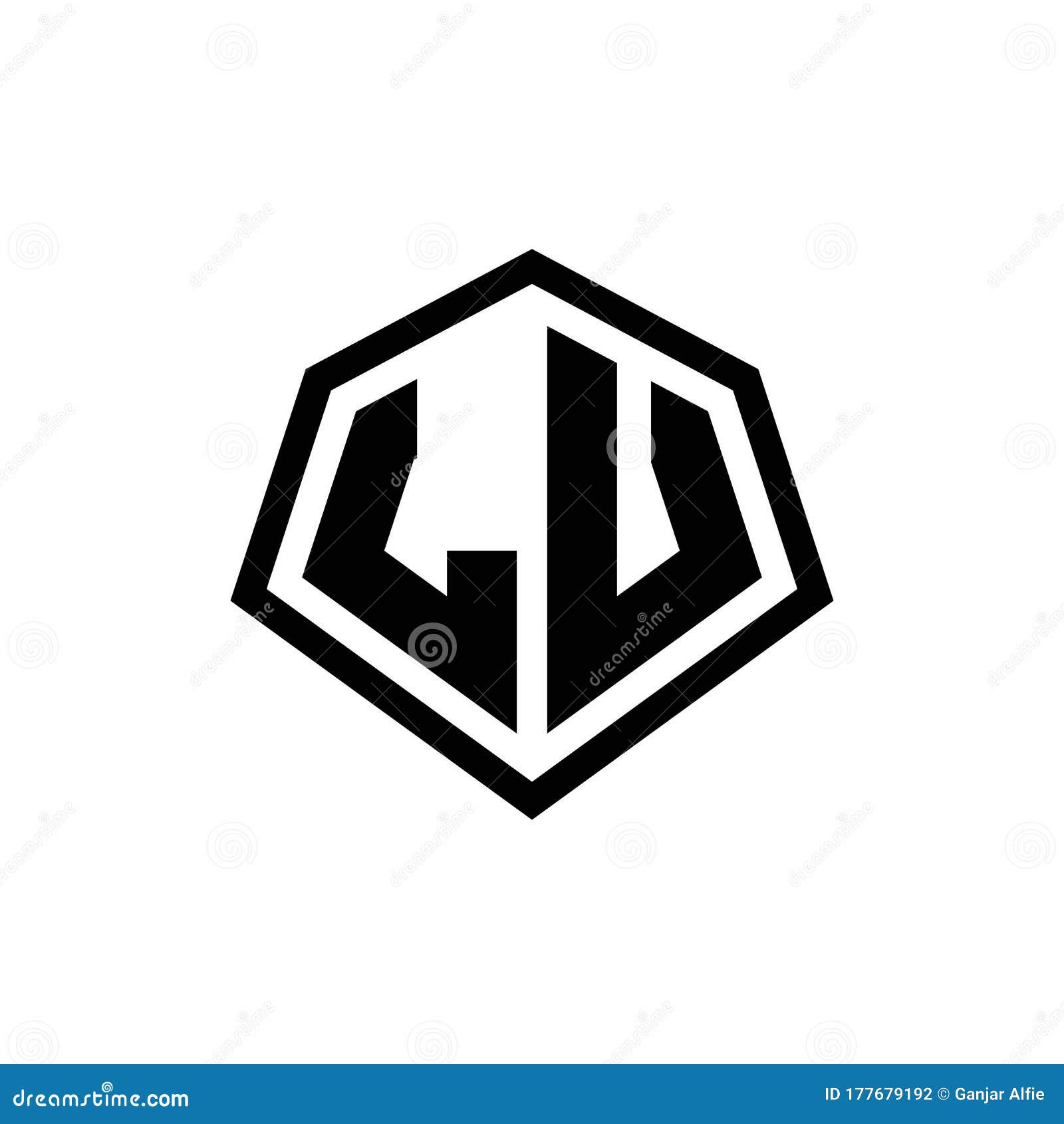 Lv logo monogram with emblem shield style design Vector Image