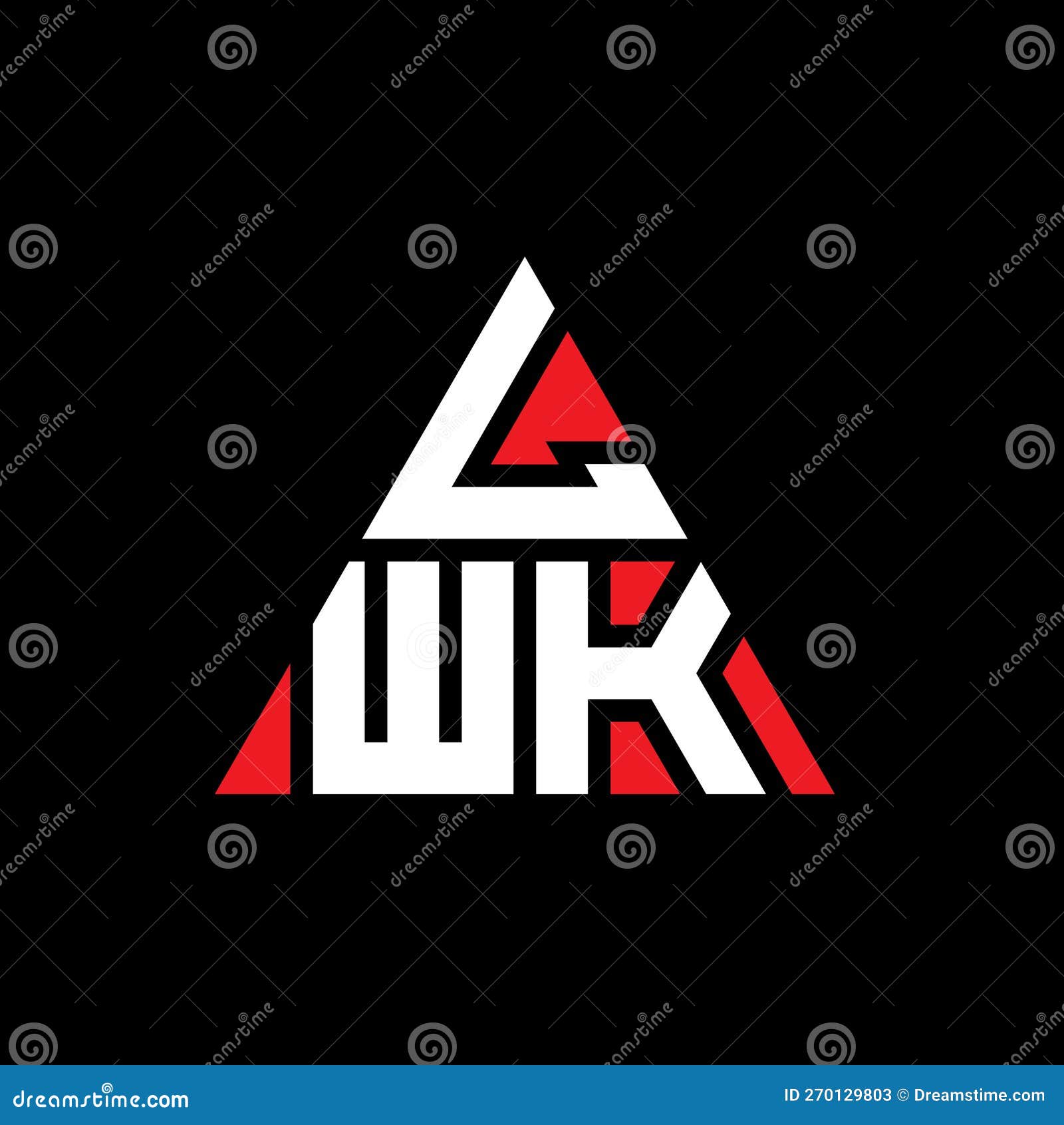 lwk triangle letter logo  with triangle . lwk triangle logo  monogram. lwk triangle  logo template with red