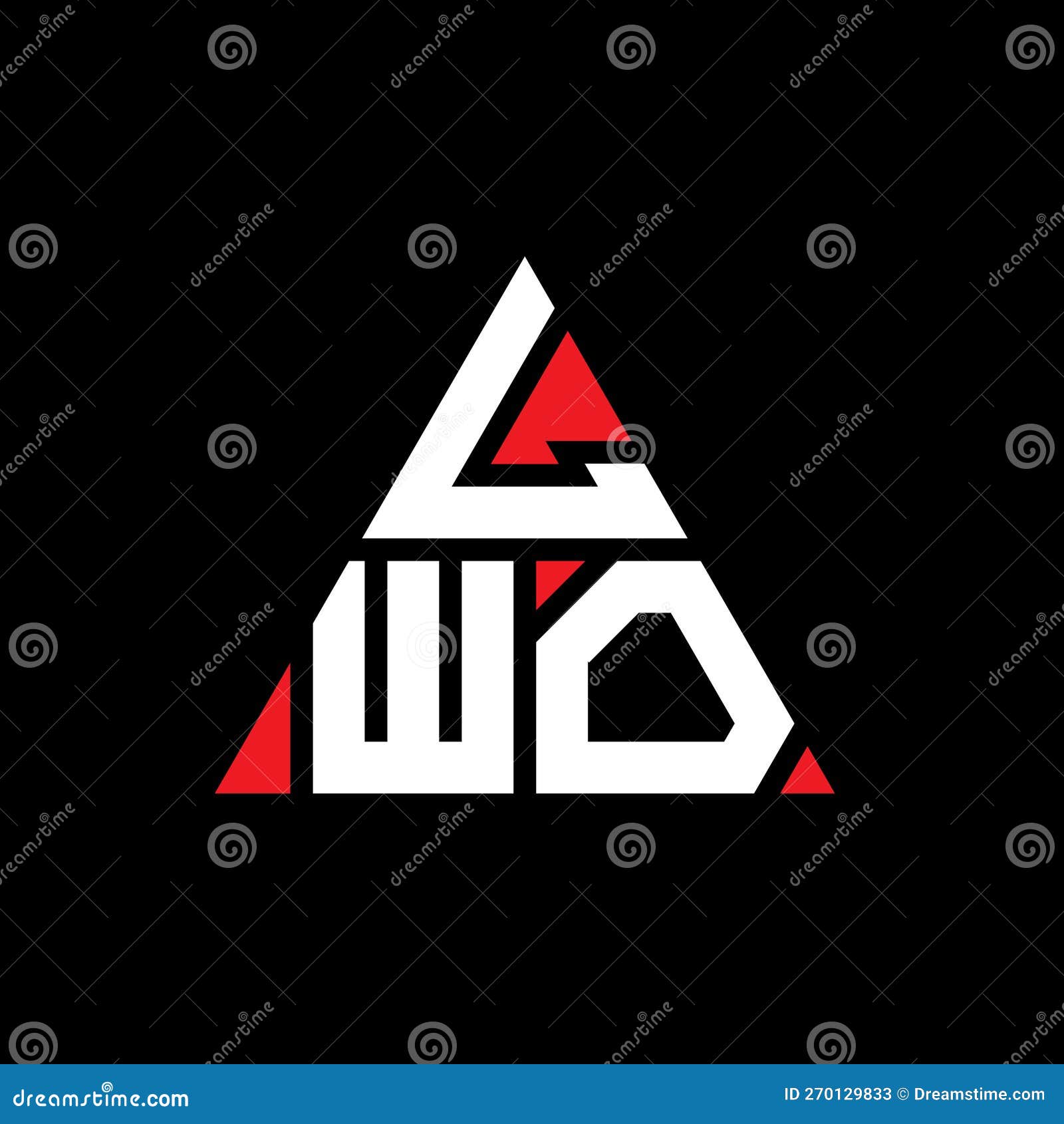 lwo triangle letter logo  with triangle . lwo triangle logo  monogram. lwo triangle  logo template with red