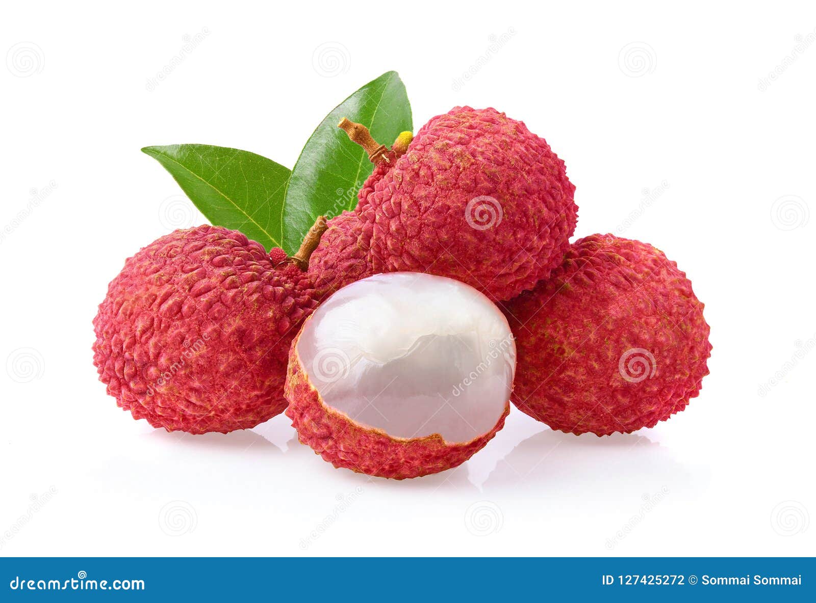 Lychee Tropical Fruit Isolated on White Background. Stock Photo Image of exotic, white 127425272
