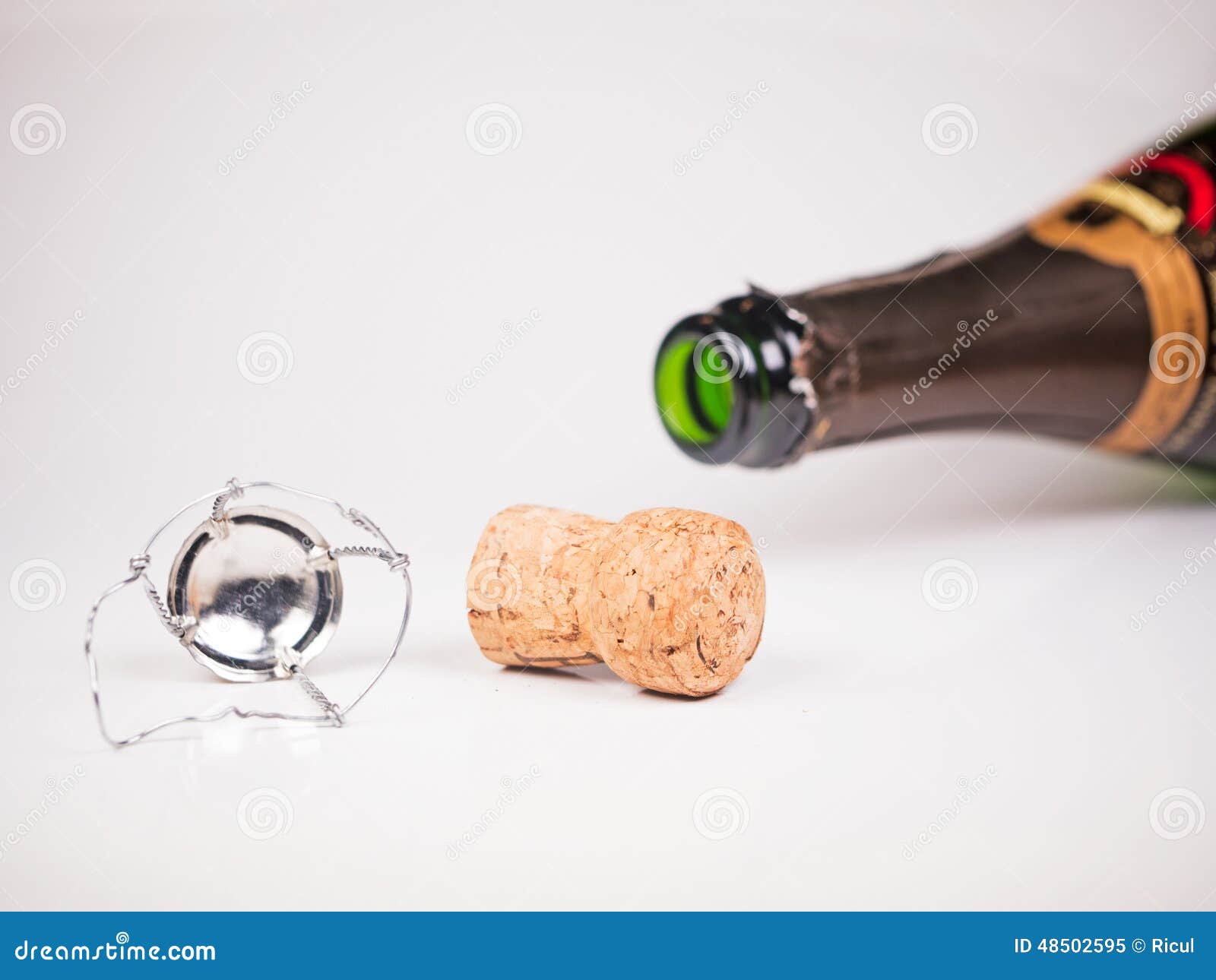 Lying Champagne Bottle with Cork Stock Image Image of lock