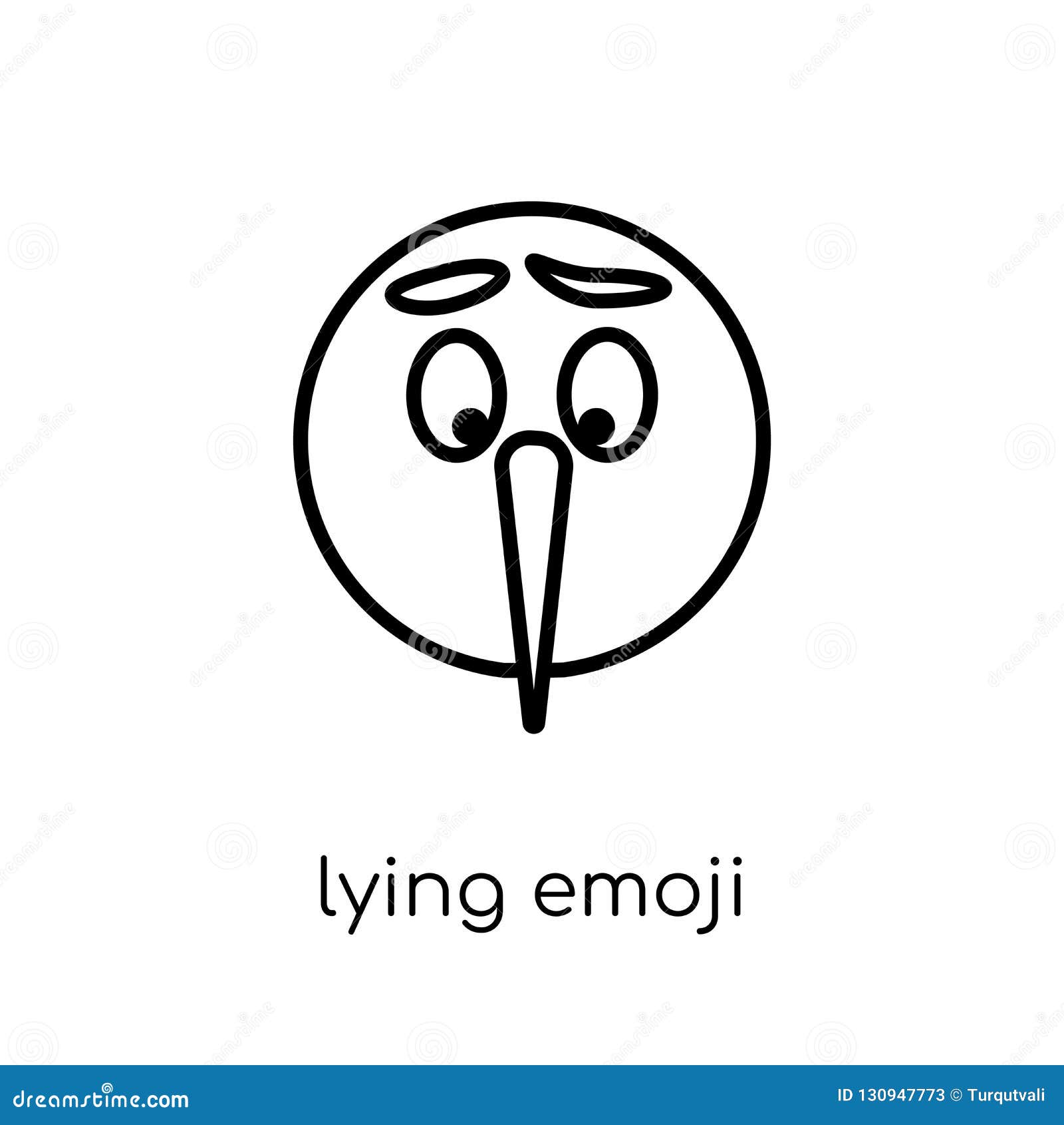 Clipart Cartoon of a Lying Lie Face Emoji Emoticon With Long 