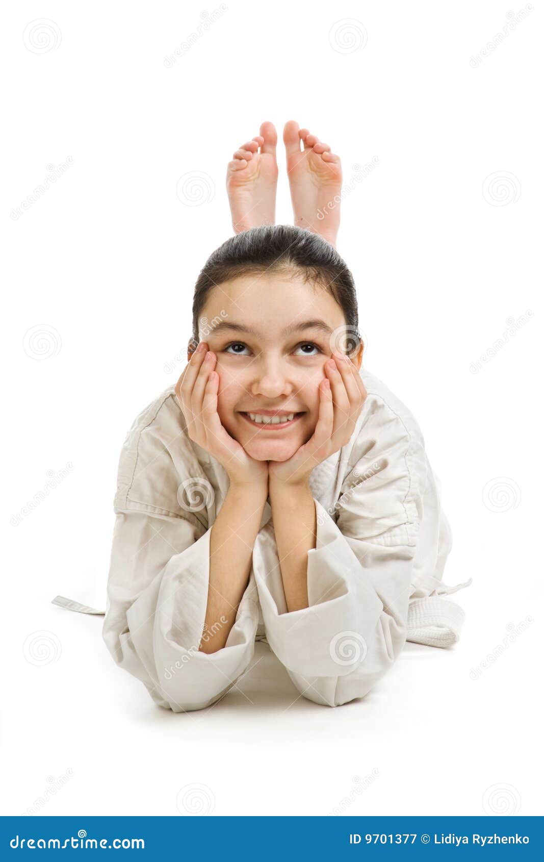 The Lying Girl Does by Feet Over a Head Stock Image Image of girl