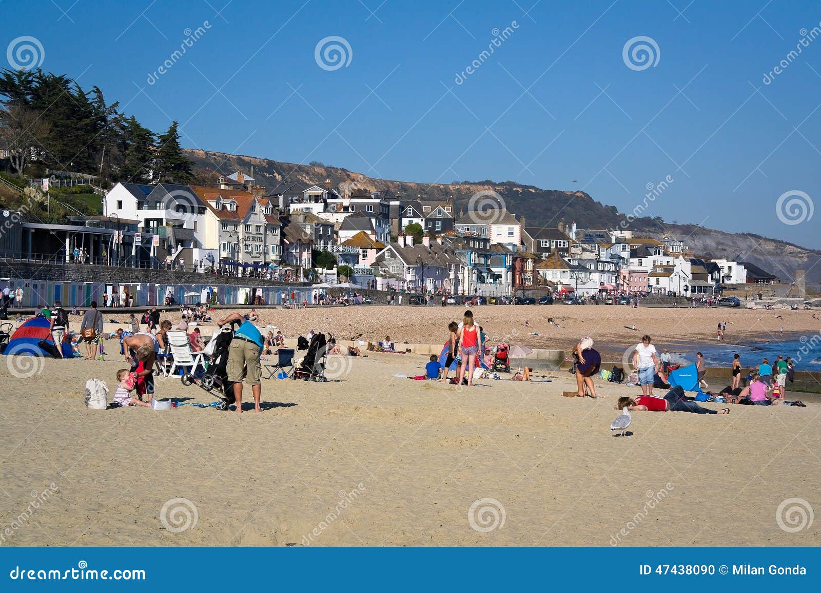 Spiaggia a Lyme Regis, Dorset, Regno Unito
