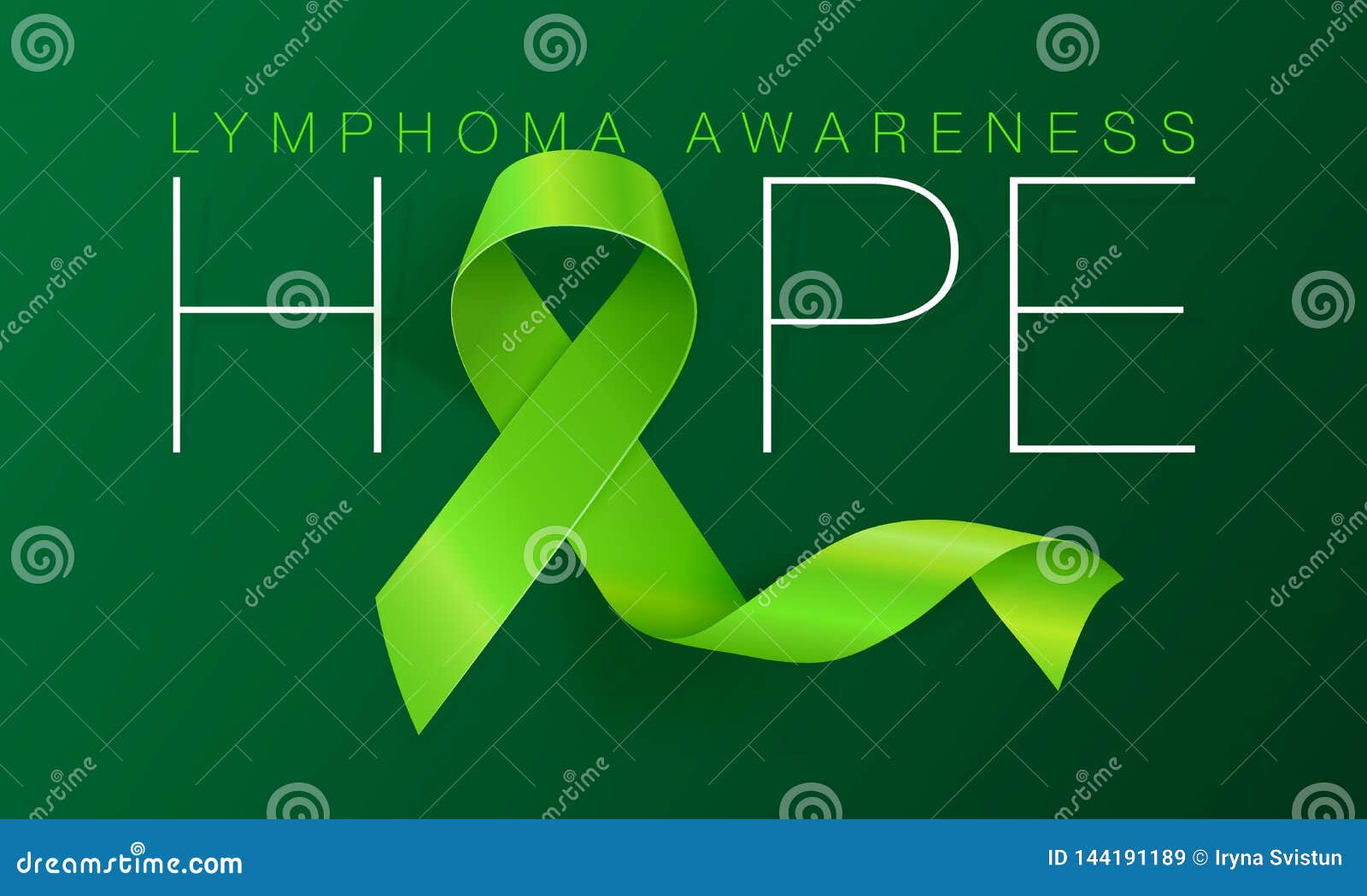 Realistic green ribbon medical symbol lymphoma Vector Image