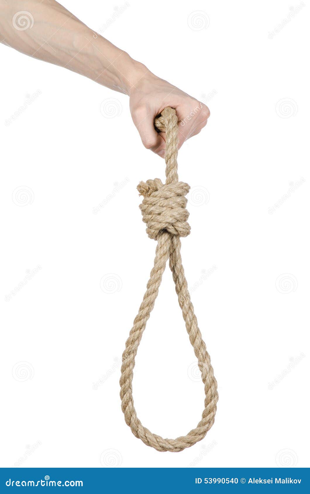 Lynching and Suicide Theme: Man S Hand Holding a Loop of Rope for