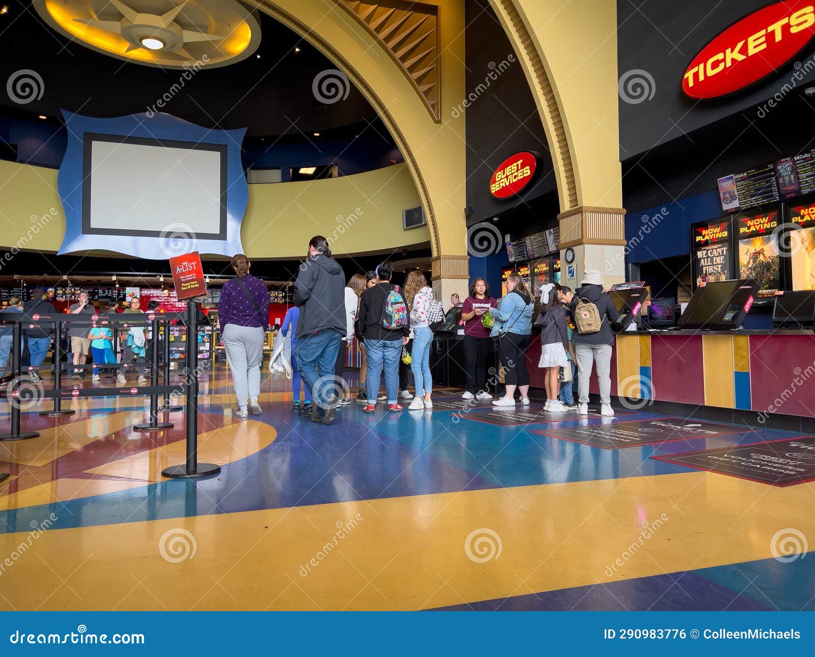 Lynnwood, WA USA Circa July 2023 Wide View of People in Line Inside