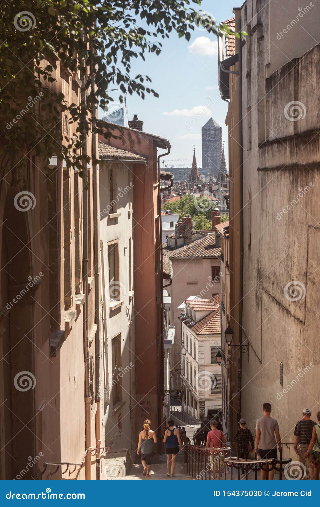 Montee Des Carmes Dechausses Steps in Fourviere, ATypical Narrow Street ...