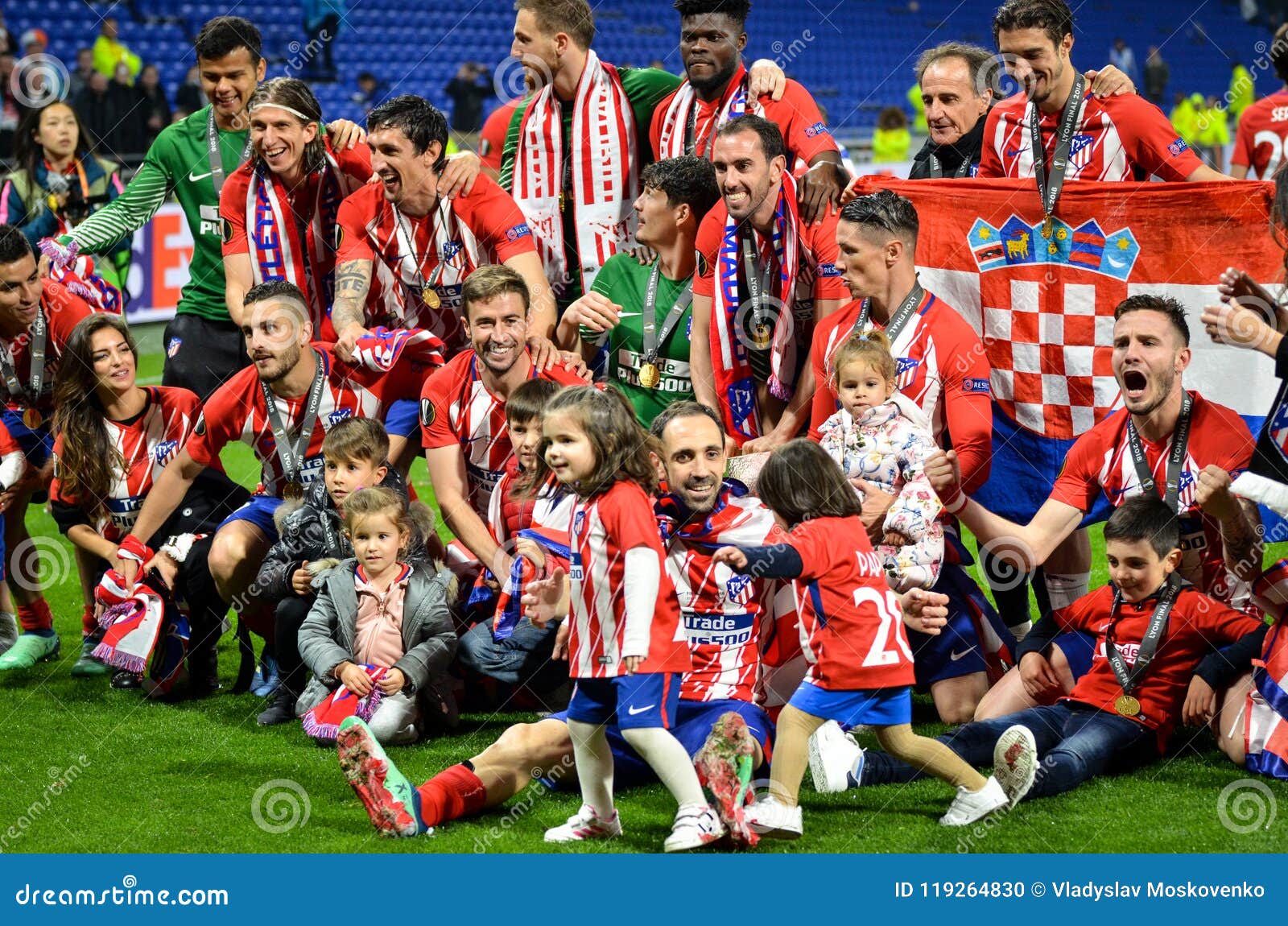 LYON, FRANCE - 16 May, 2018: Athletico Madrid Players Celebrates ...