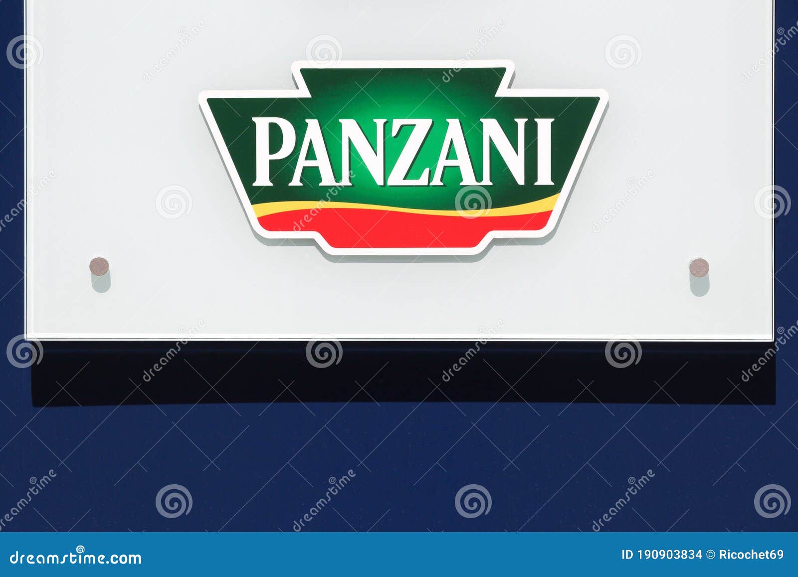 Panzani logo on a wall editorial stock image. Image of gourmet