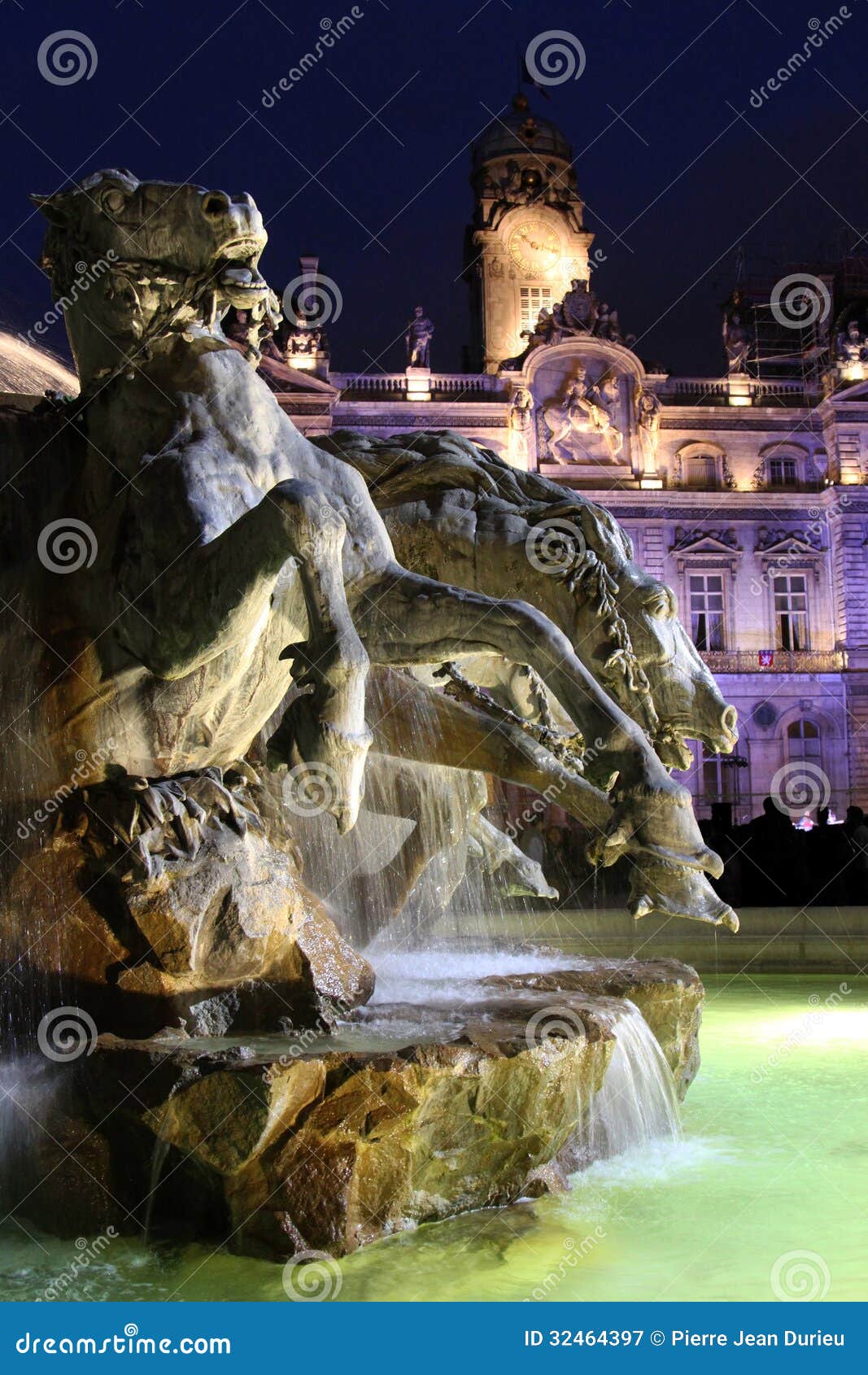 Lyon by Night stock image. Image of france, water, tourism - 32464397