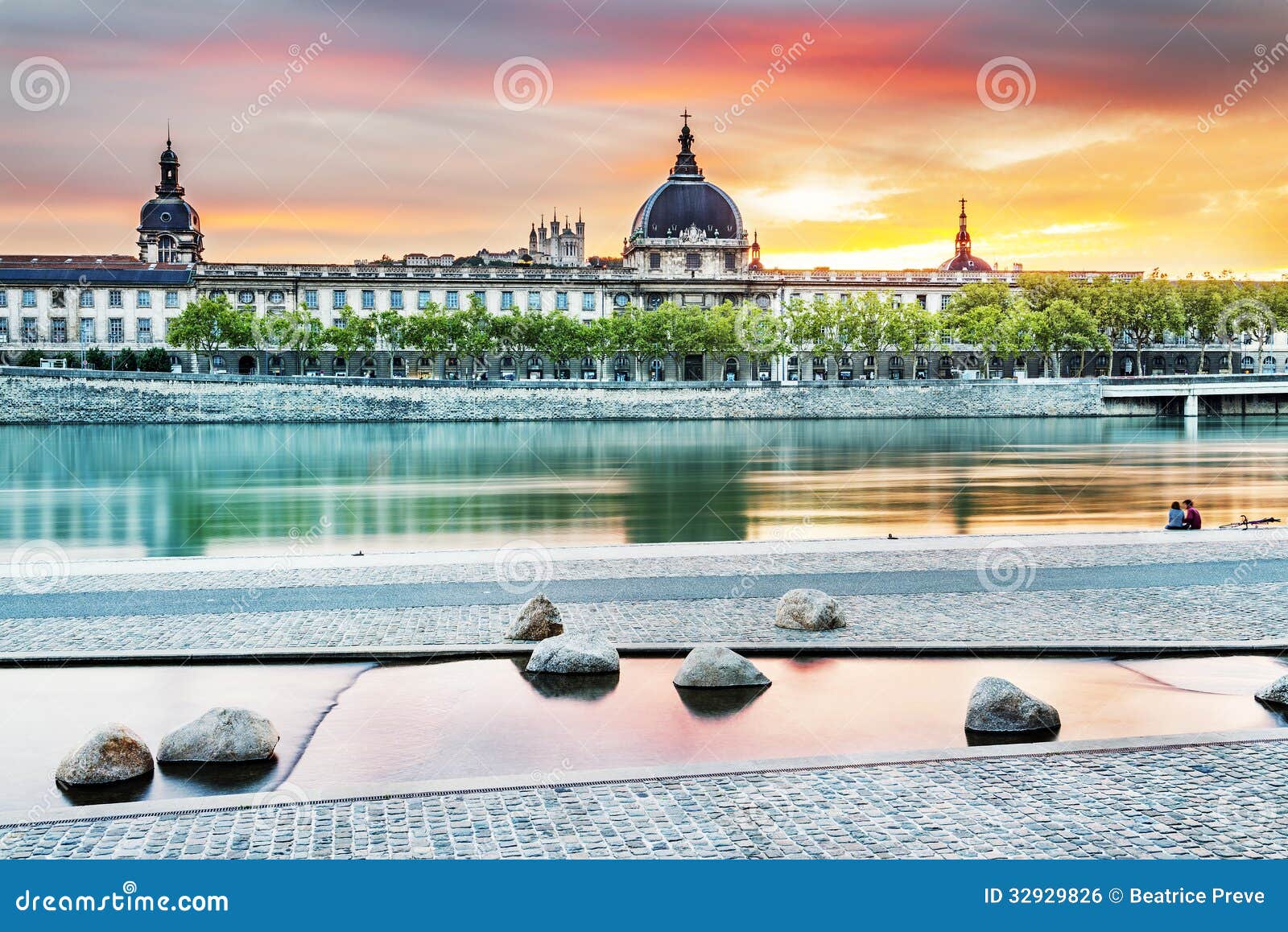 lyon by sunset in summer