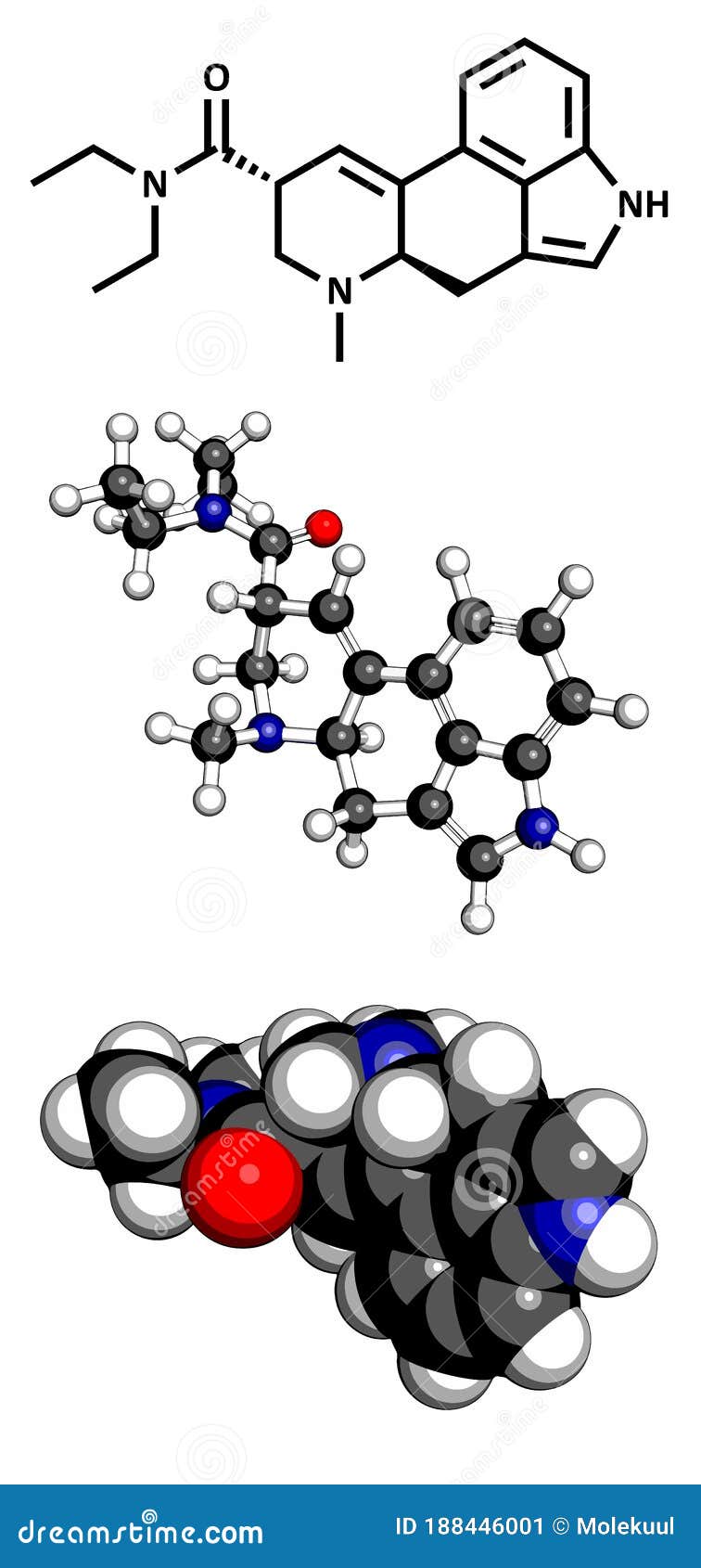 lysergic acid diethylamide lsd hallucinogenic drug molecule.