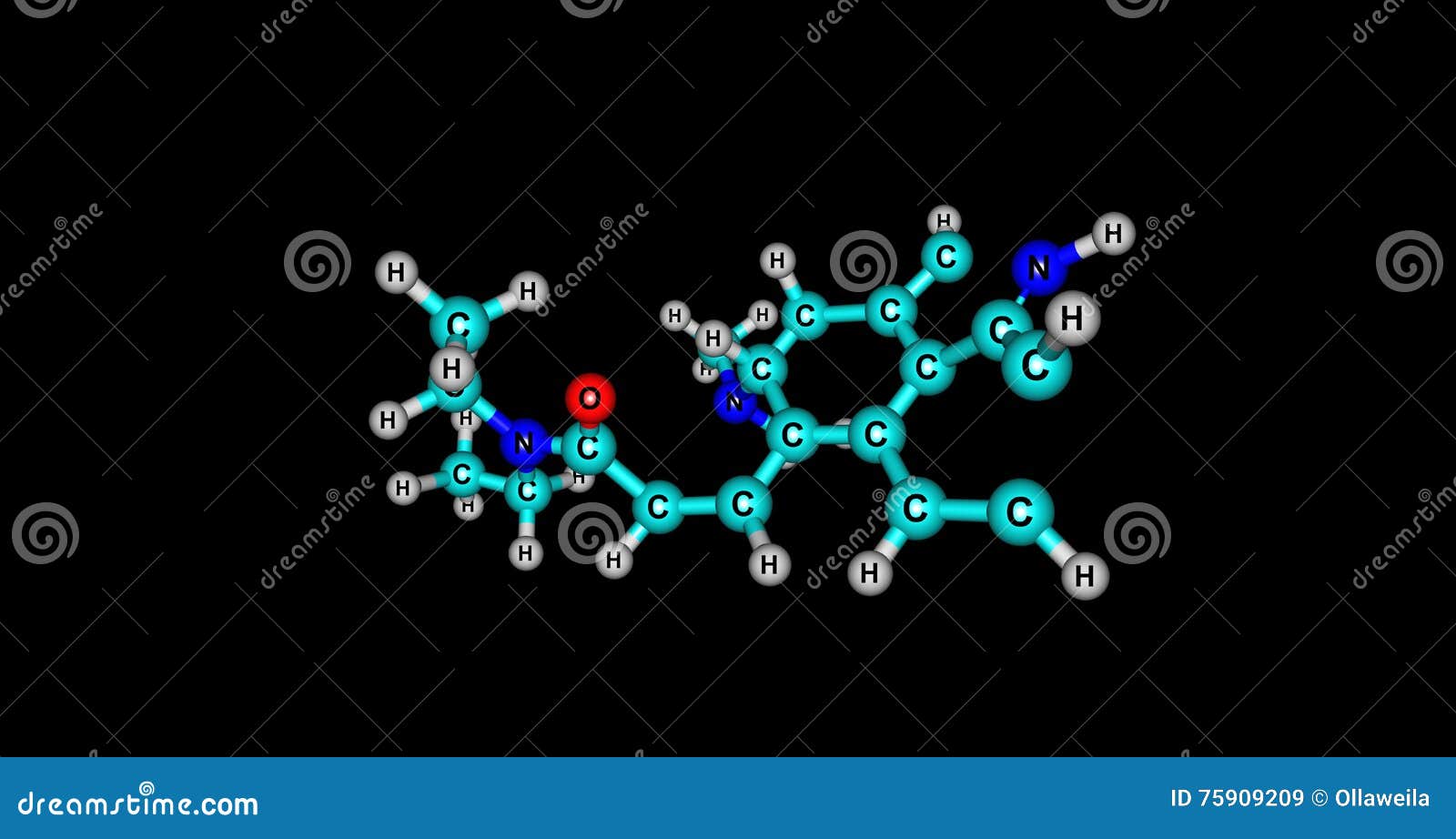 lysergic acid diethylamide or lsd moleccule  on black