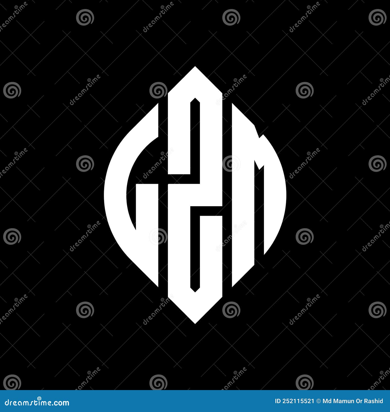 lzm circle letter logo  with circle and ellipse . lzm ellipse letters with typographic style. the three initials form a