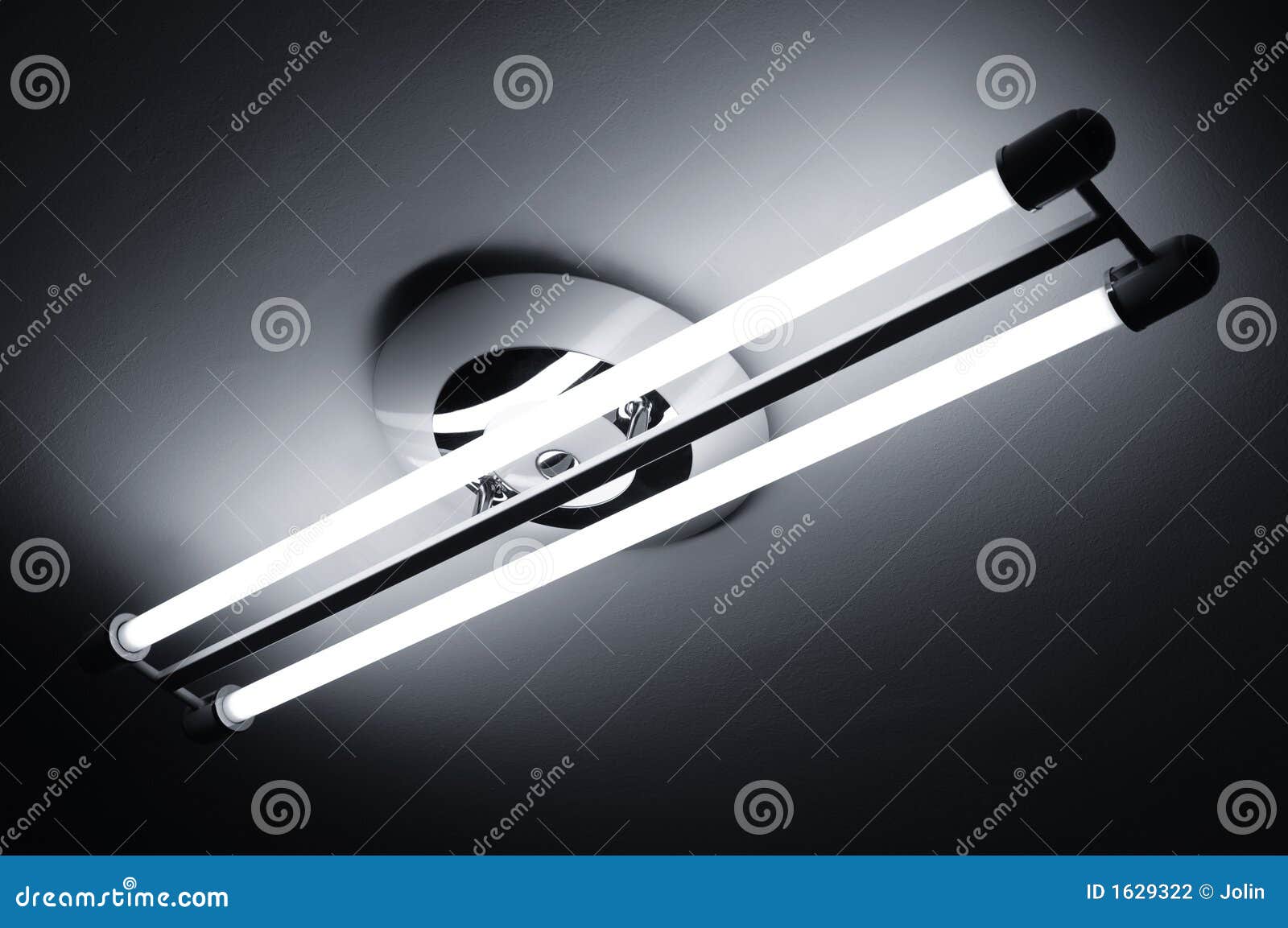 Lámparas Fluorescentes Encendidas Foto de archivo Imagen de equipo