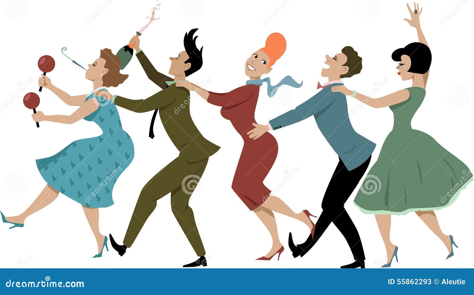 Línea de Conga ilustración del vector. Ilustración de salto 55862293