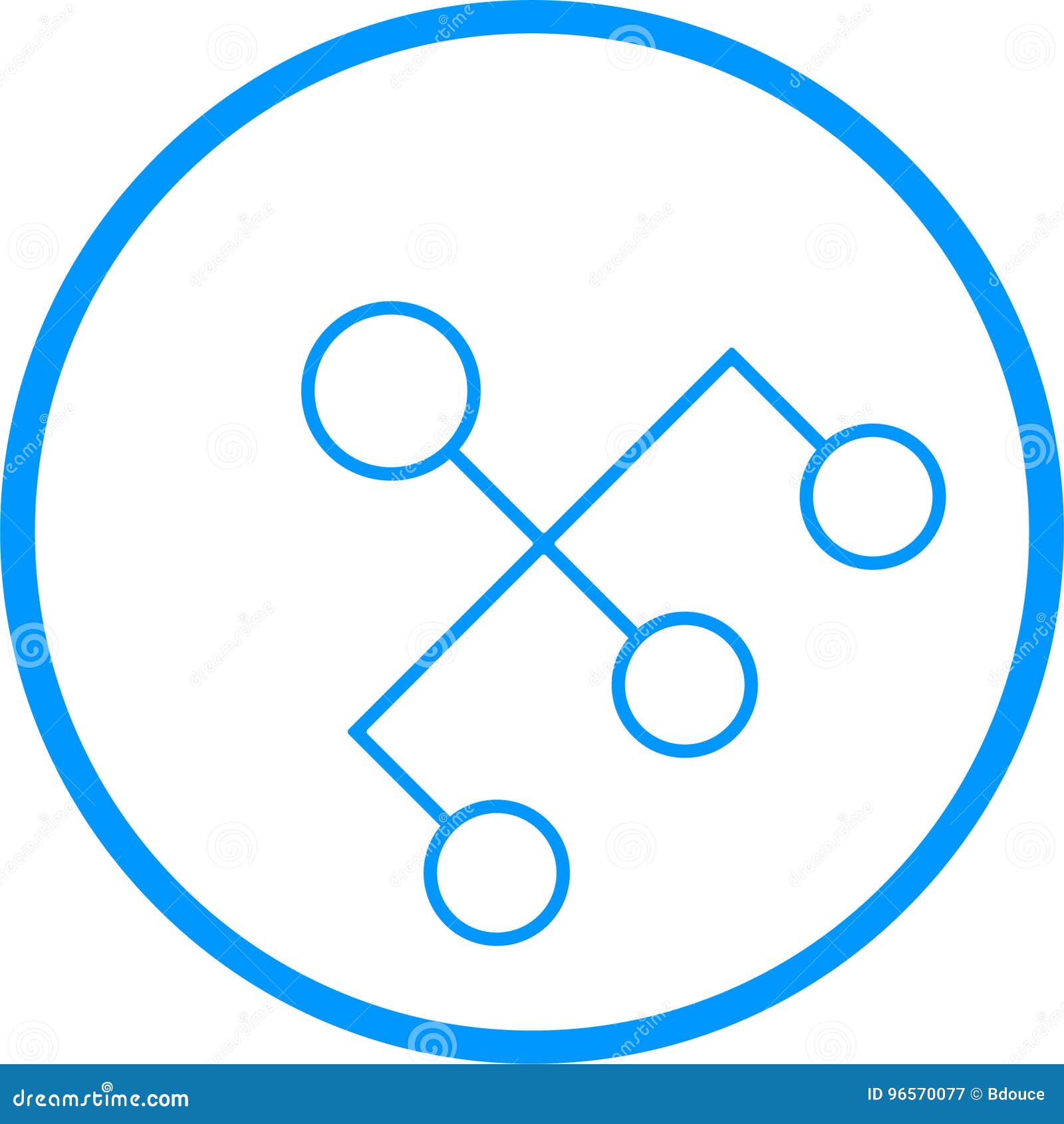 Línea Icono Del Vector De La Cadena De Mando Ilustración del Vector