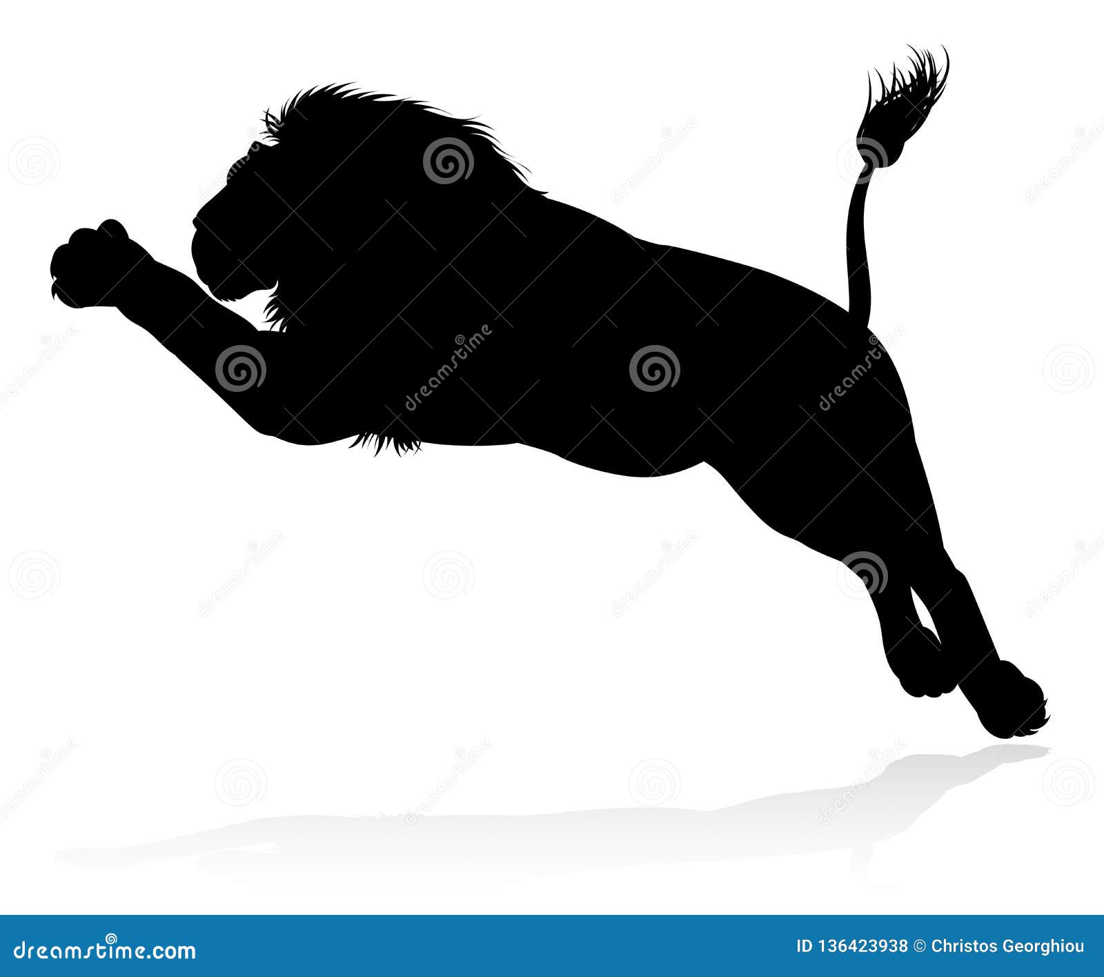 Löwe-Schattenbild vektor abbildung. Illustration von frau - 136423938