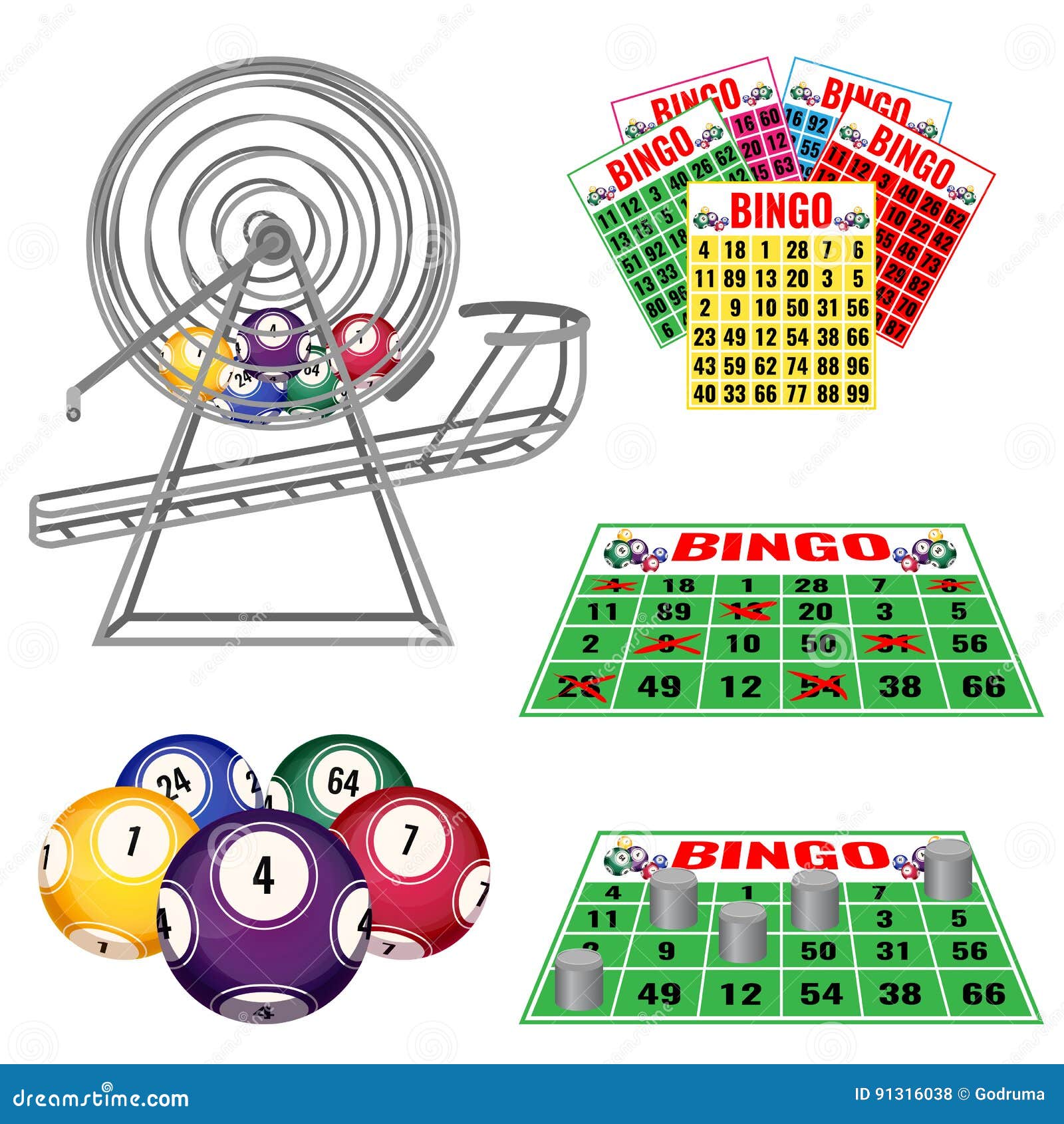 Defina A Bola Da Loteria No Cartão De Bingo, Dados Do Jogo