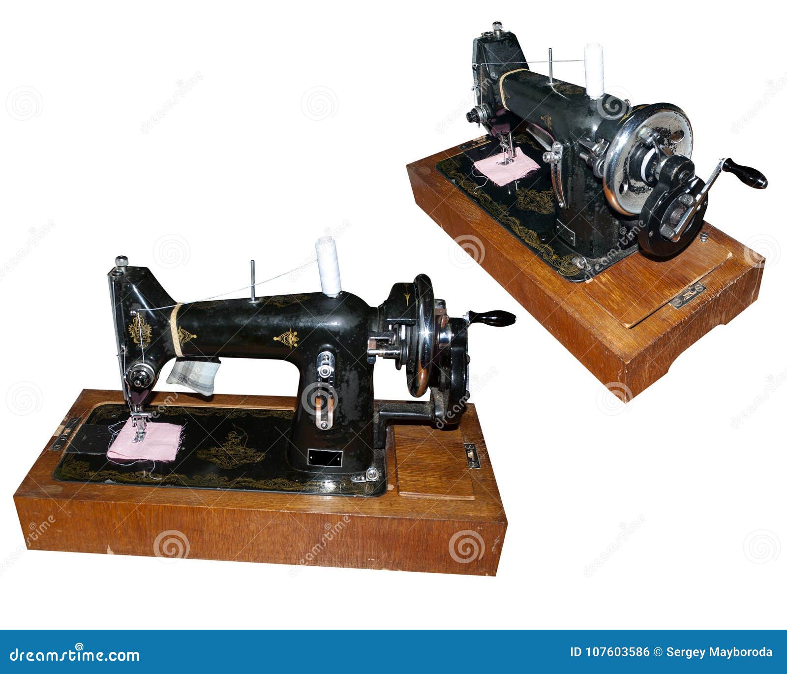 Máquina de coser manual. Simple ilustración: ilustración de stock