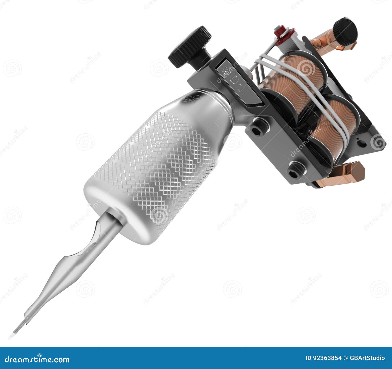 Agulha da tatuagem preta Maquina Preta Metalica Da Tatuagem Com O Close Up Da Agulha E Das Bobinas Ilustracao Stock Ilustracao De Eletrico Branco 92363854
