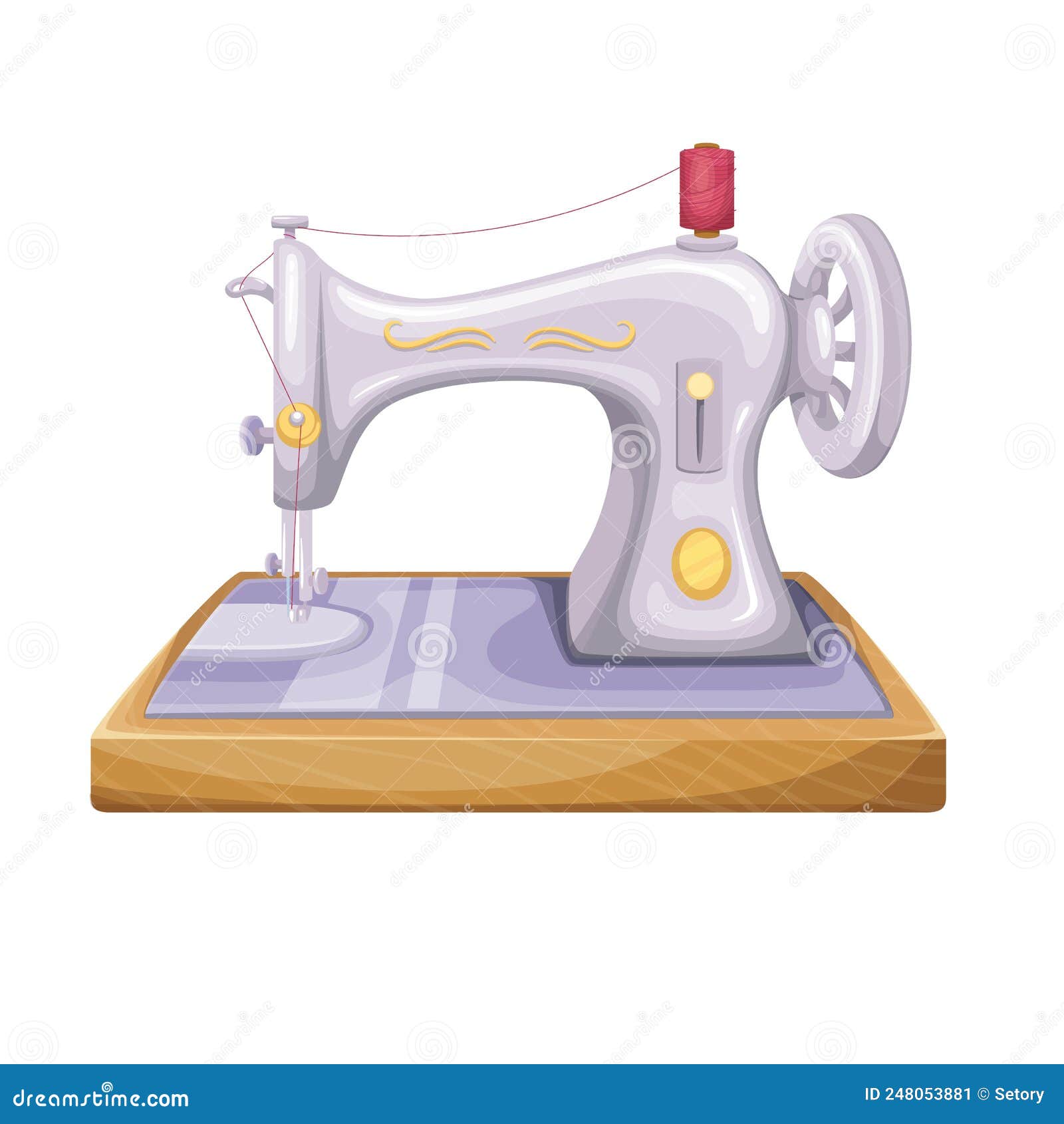 Ilustración de dibujos animados de maquina de coser