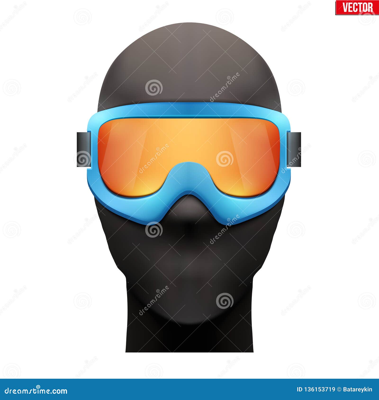 Máscara De Esquí Del Pasamontañas Con Las Gafas Ilustración del Vector -  Ilustración de rehén, aislado: 136153719