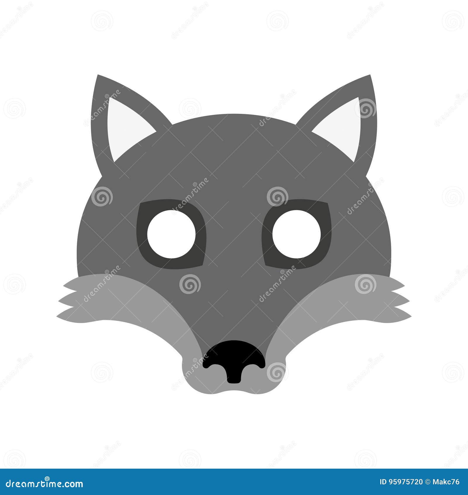 Máscara De La Historieta Del Lobo Para Halloween Ilustración del Vector -  Ilustración de tradicional, regalo: 95975720