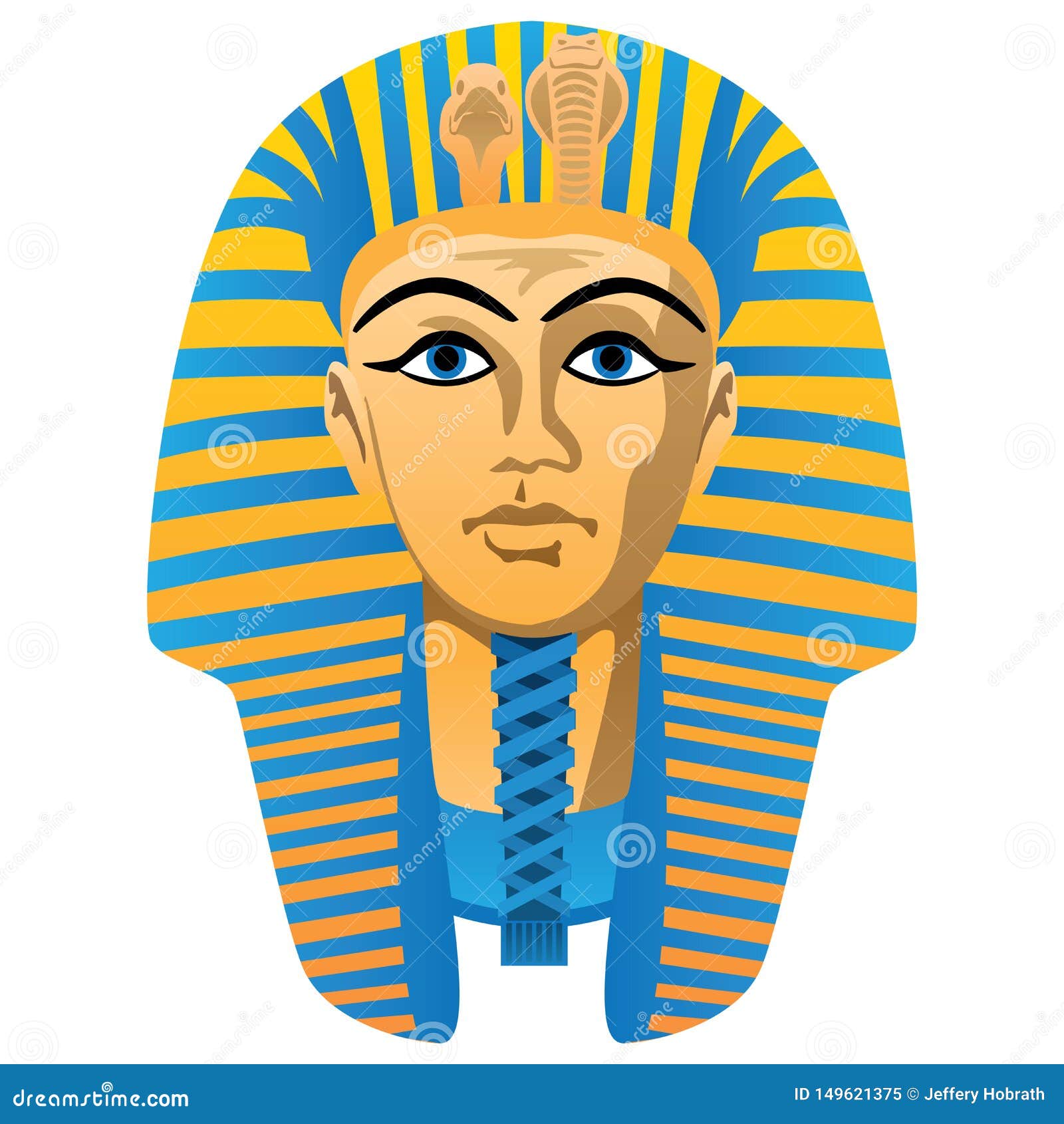 Máscara De Oro Egipcia Del Entierro Del Faraón, Colores Intrépidos, Ejemplo  Aislado Del Vector Ilustración del Vector - Ilustración de dorado,  agradable: 149621375