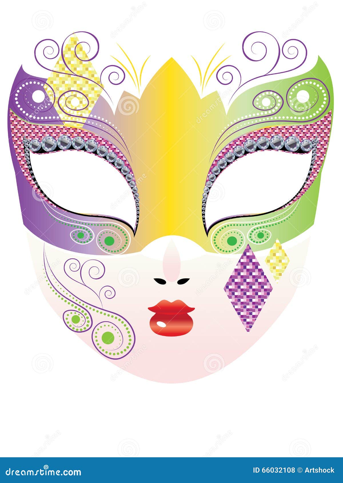 Máscara Decorativa Del Carnaval Ilustración del Vector - Ilustración de cara, veneciano: