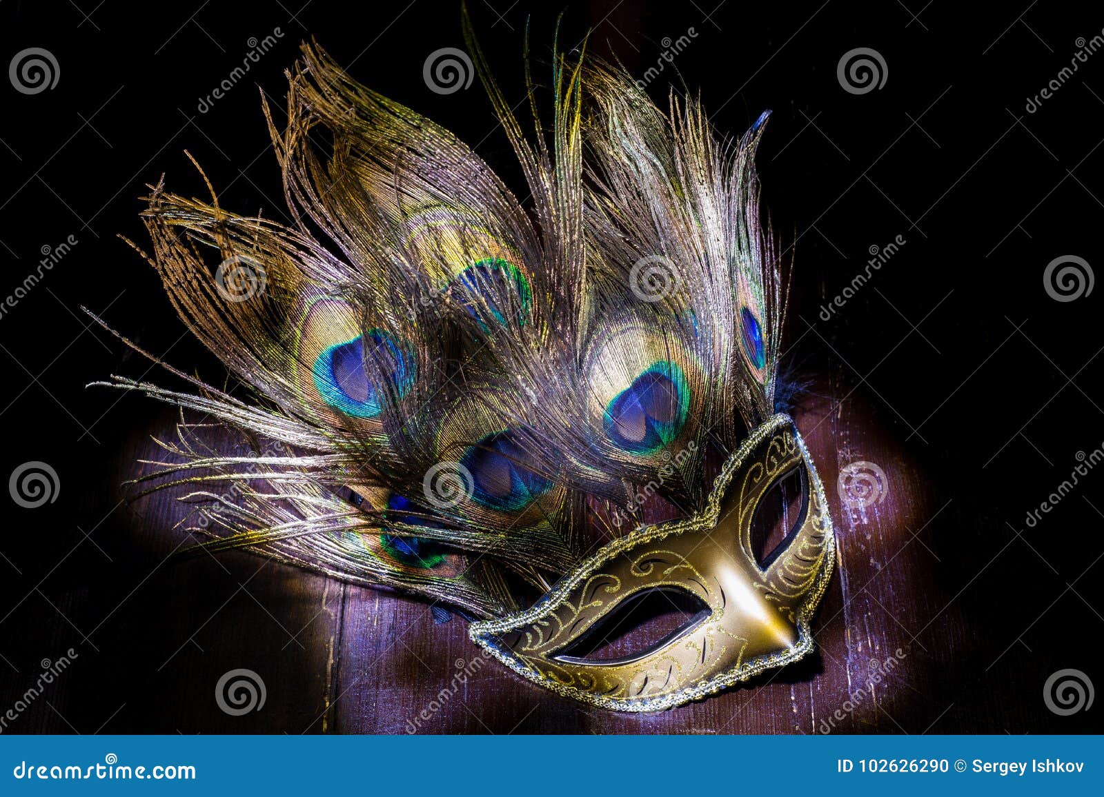 Máscara De Ojos Color Tropical Plumas Pavo Real Vestido de fantasía Mascarada Baile