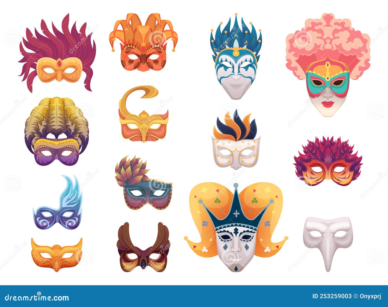 Máscara de carnaval de colores las máscaras son elementos anteriores a la  consolidación del carnaval como una forma popular.